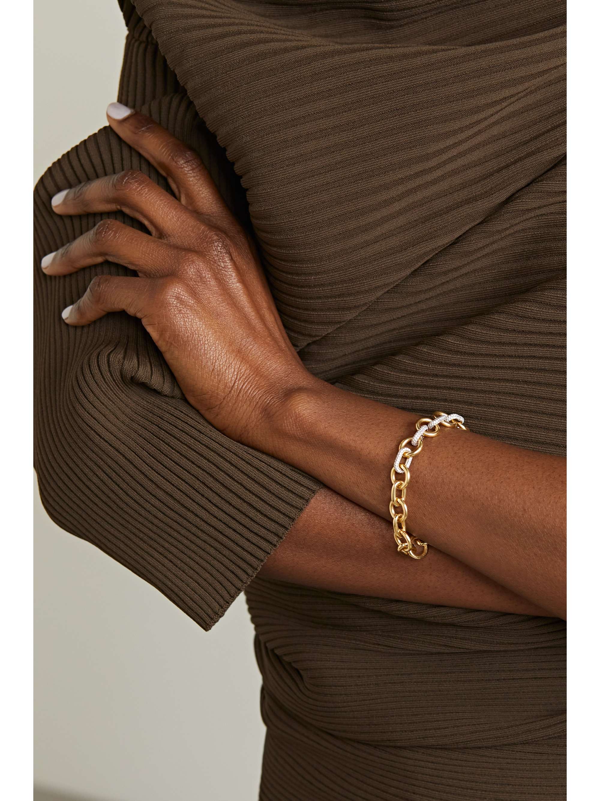 FOUNDRAE 18-karat yellow and white gold diamond bracelet