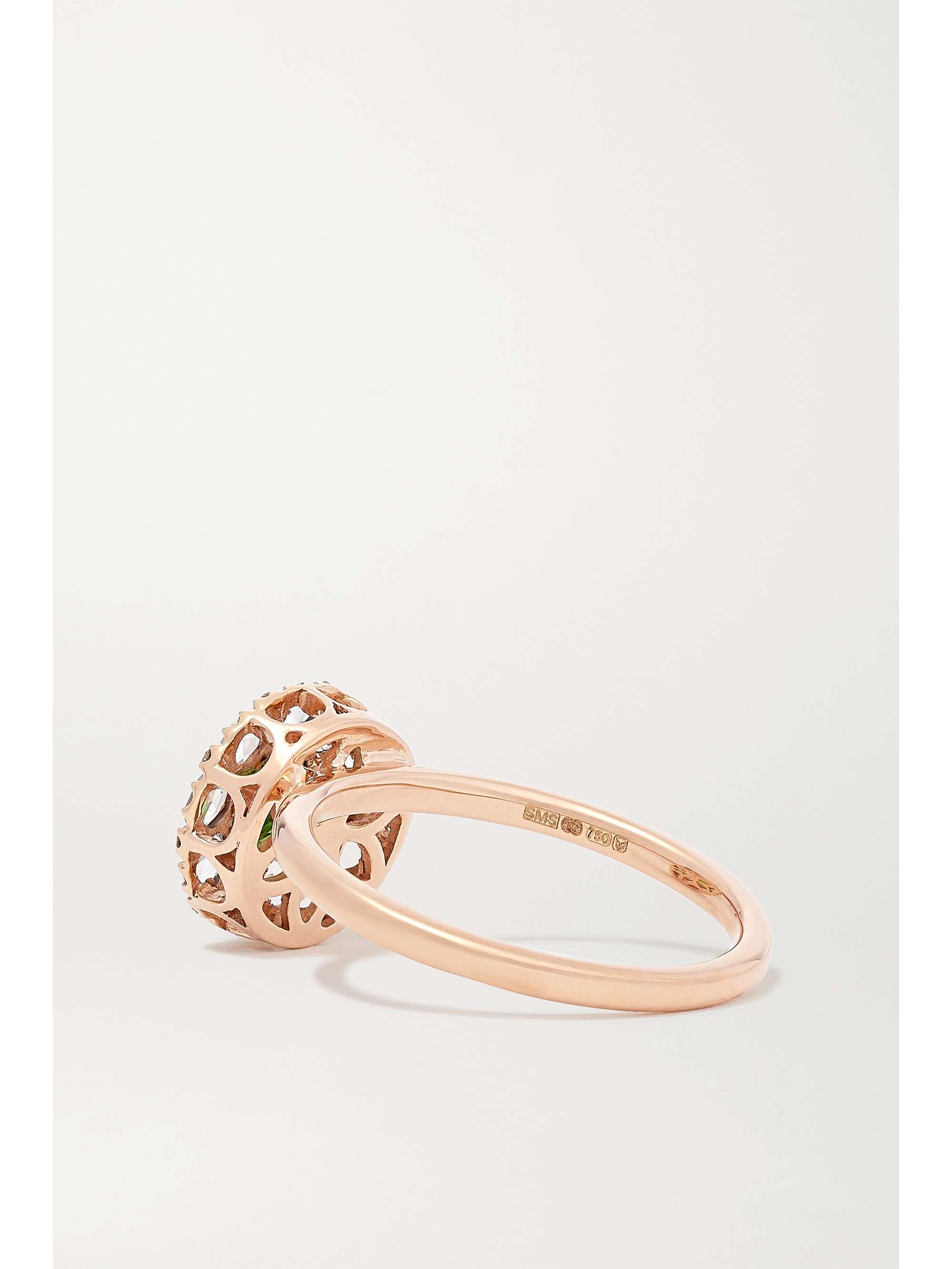 SELIM MOUZANNAR 18-karat rose gold, diamond and tsavorite ring