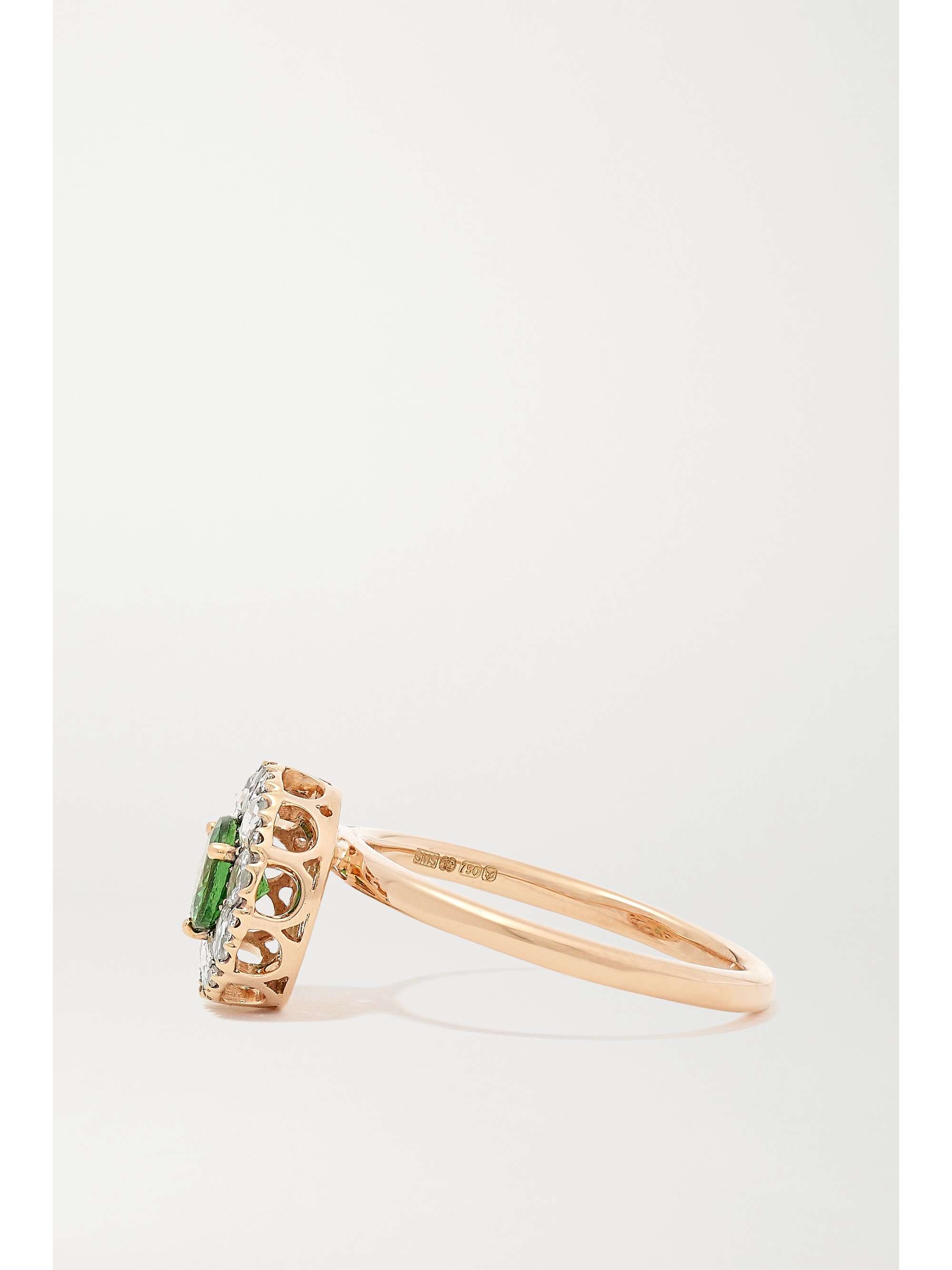 SELIM MOUZANNAR 18-karat rose gold, diamond and tsavorite ring