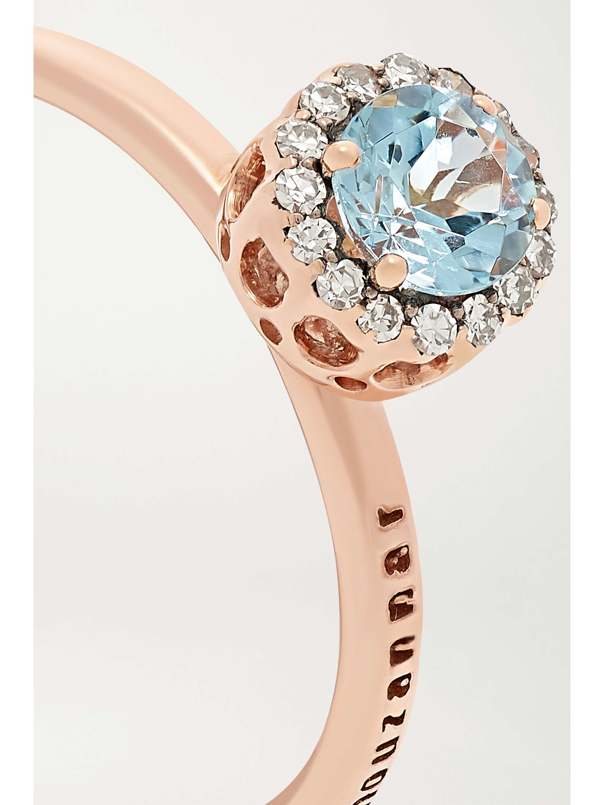 SELIM MOUZANNAR Beirut Basic 18-karat rose gold, aquamarine and diamond ring