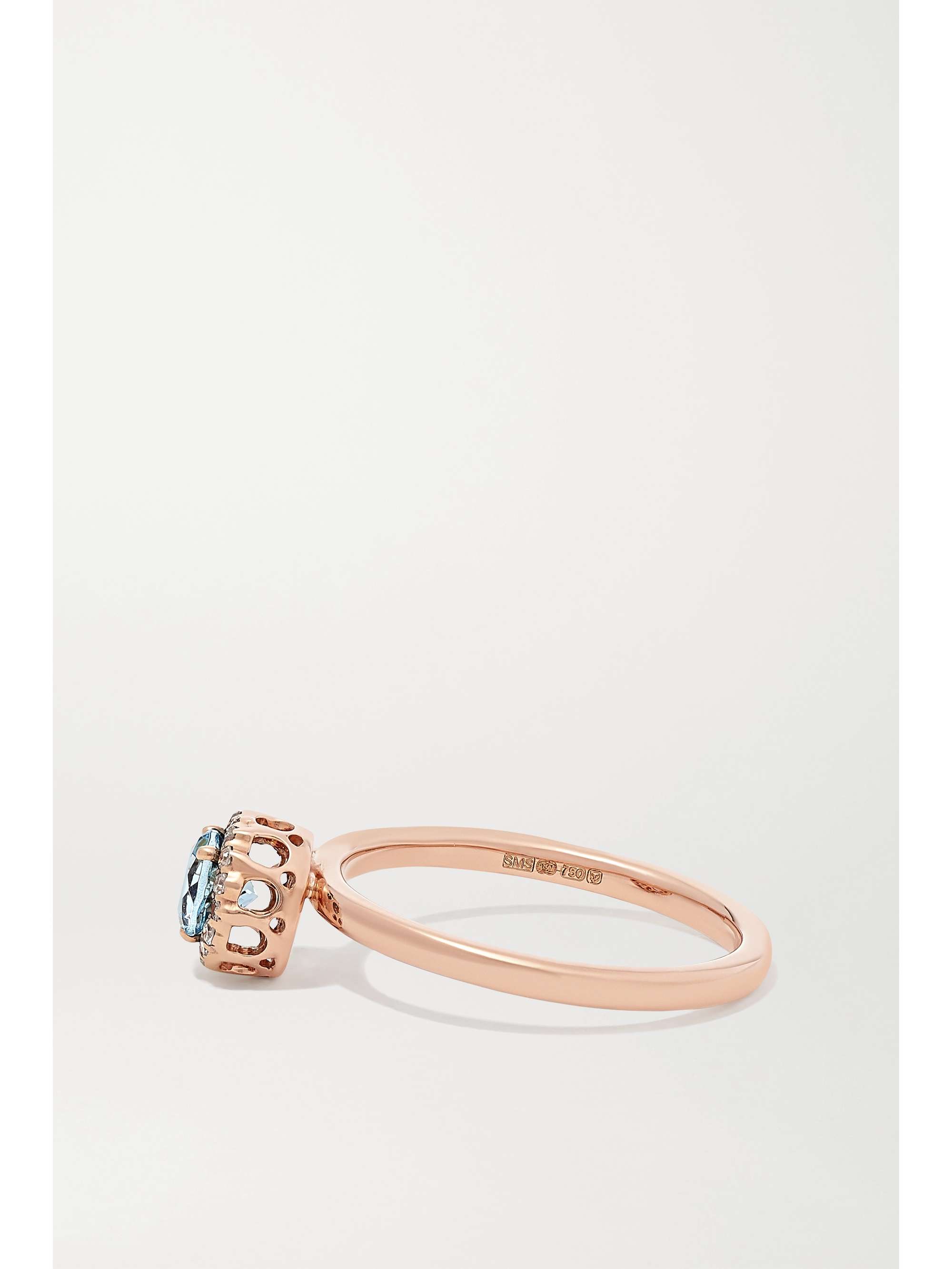 SELIM MOUZANNAR Beirut Basic 18-karat rose gold, aquamarine and diamond ring