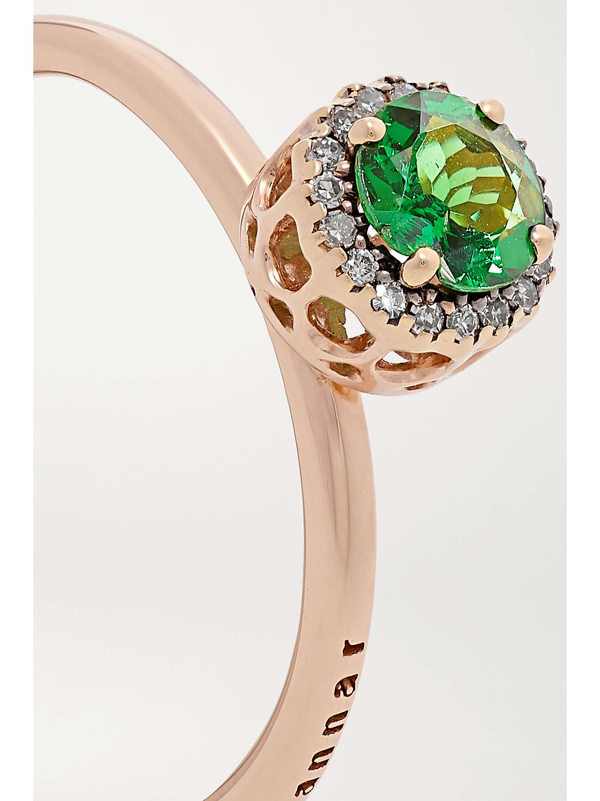 SELIM MOUZANNAR Beirut Basic 18-karat rose gold, tsavorite and diamond ring