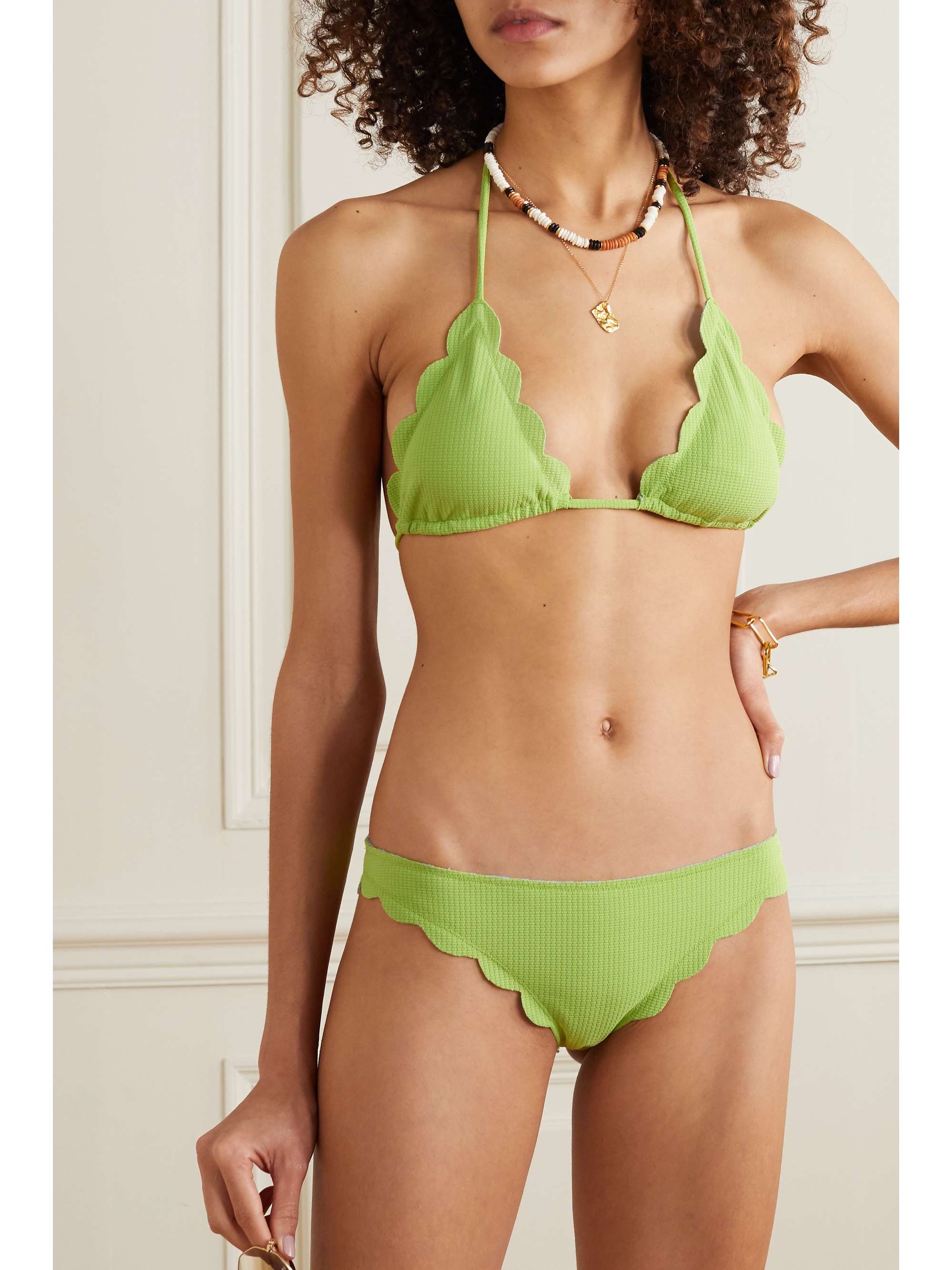 MARYSIA Broadway reversible scalloped bikini briefs