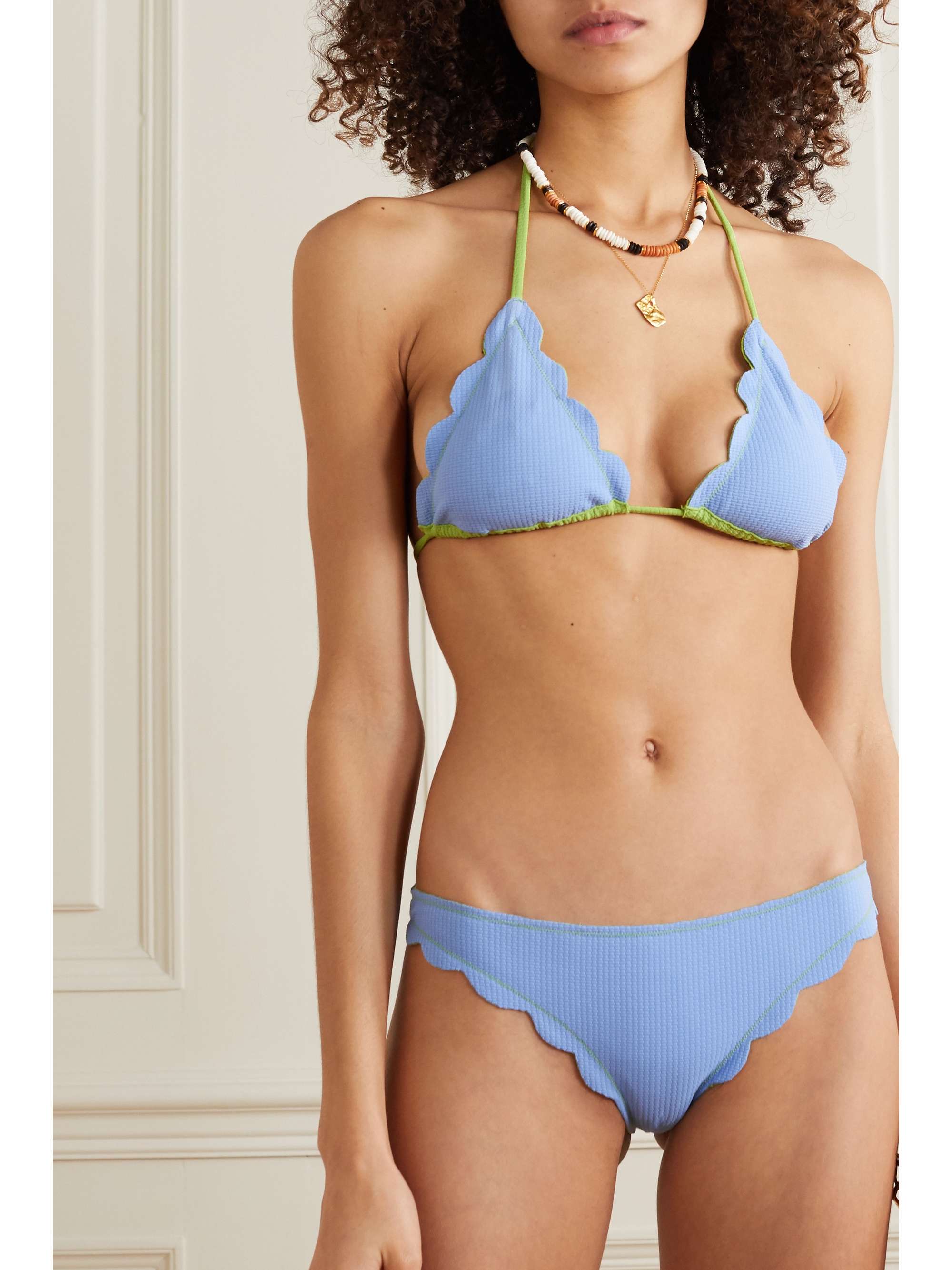 MARYSIA Broadway reversible scalloped triangle bikini top