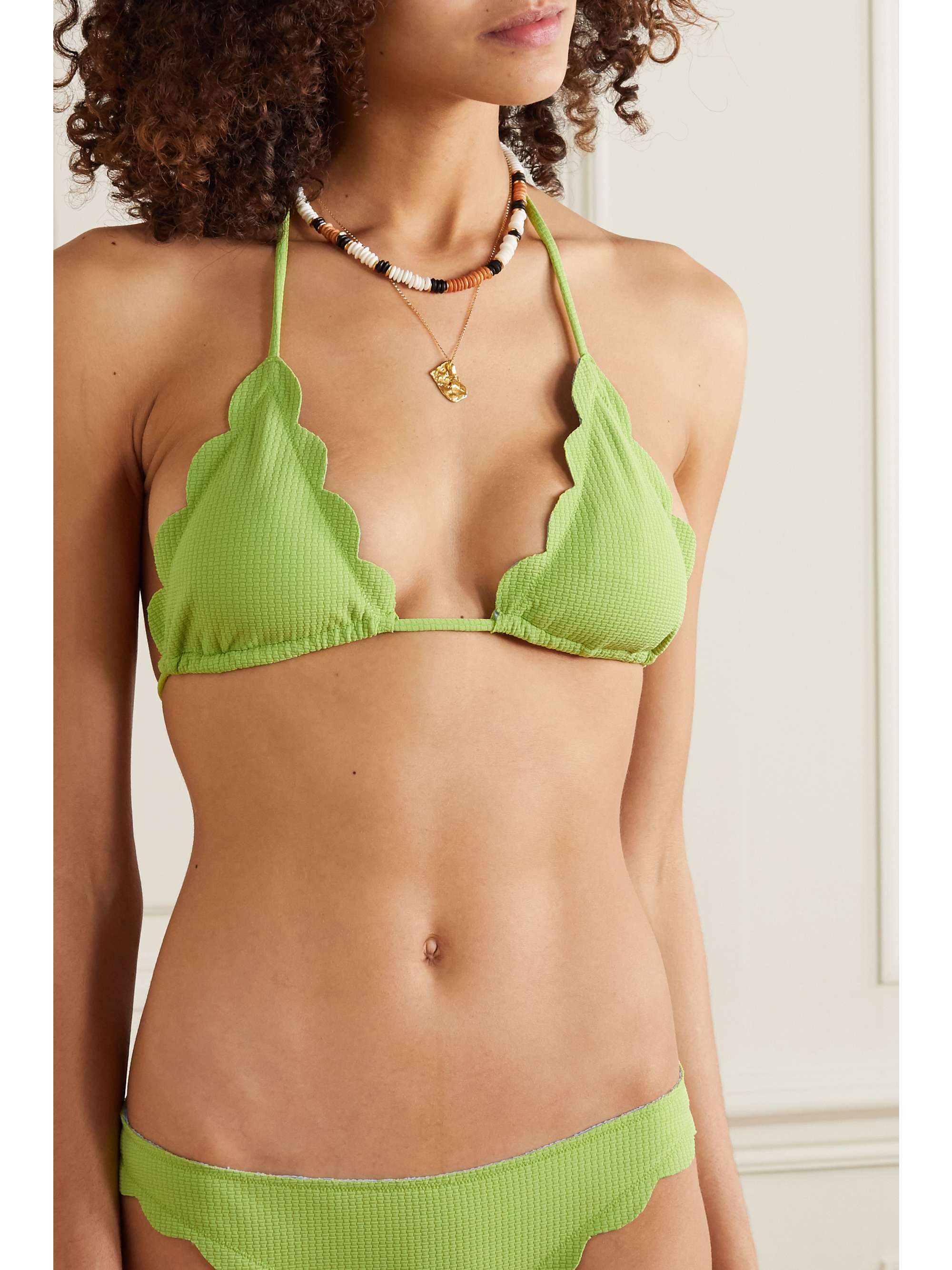 MARYSIA Broadway reversible scalloped triangle bikini top