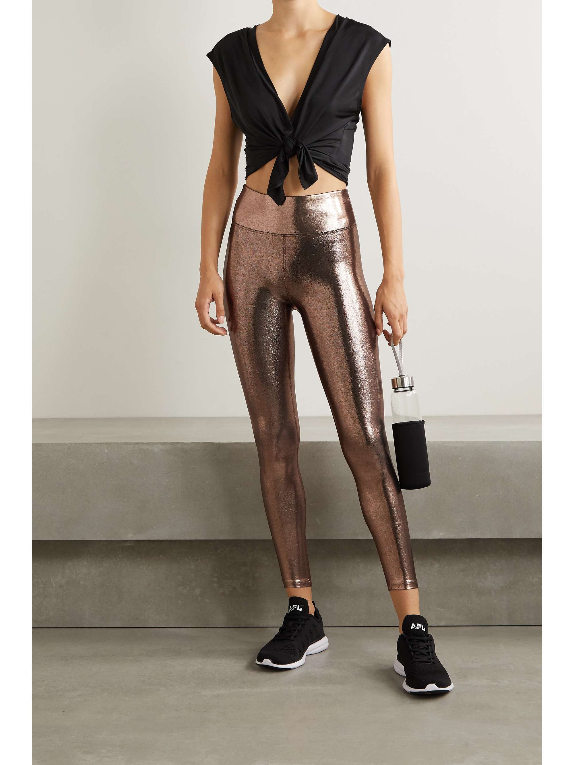 bronze metallic leggings