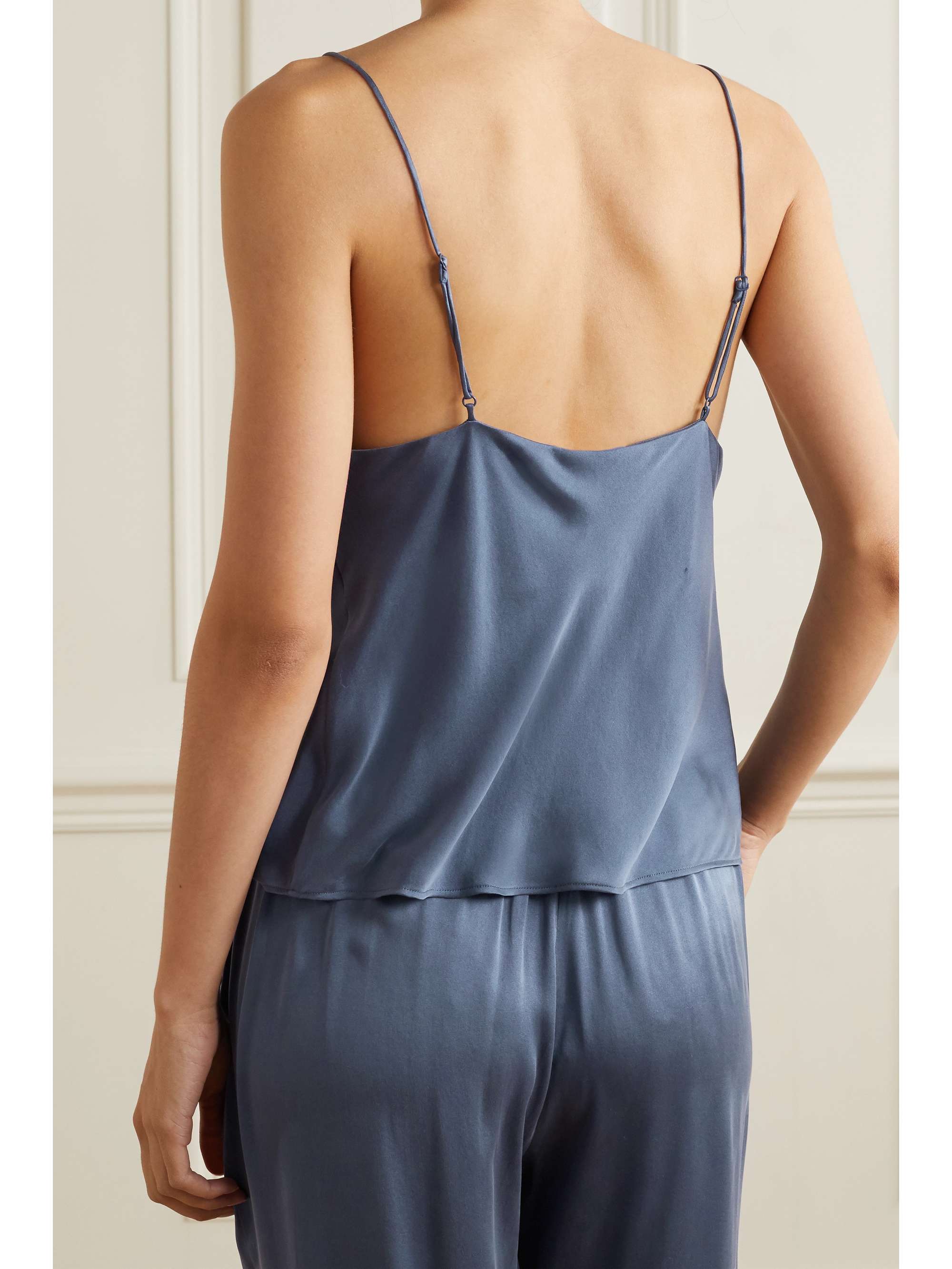 SKIN Tali washed silk-blend satin camisole
