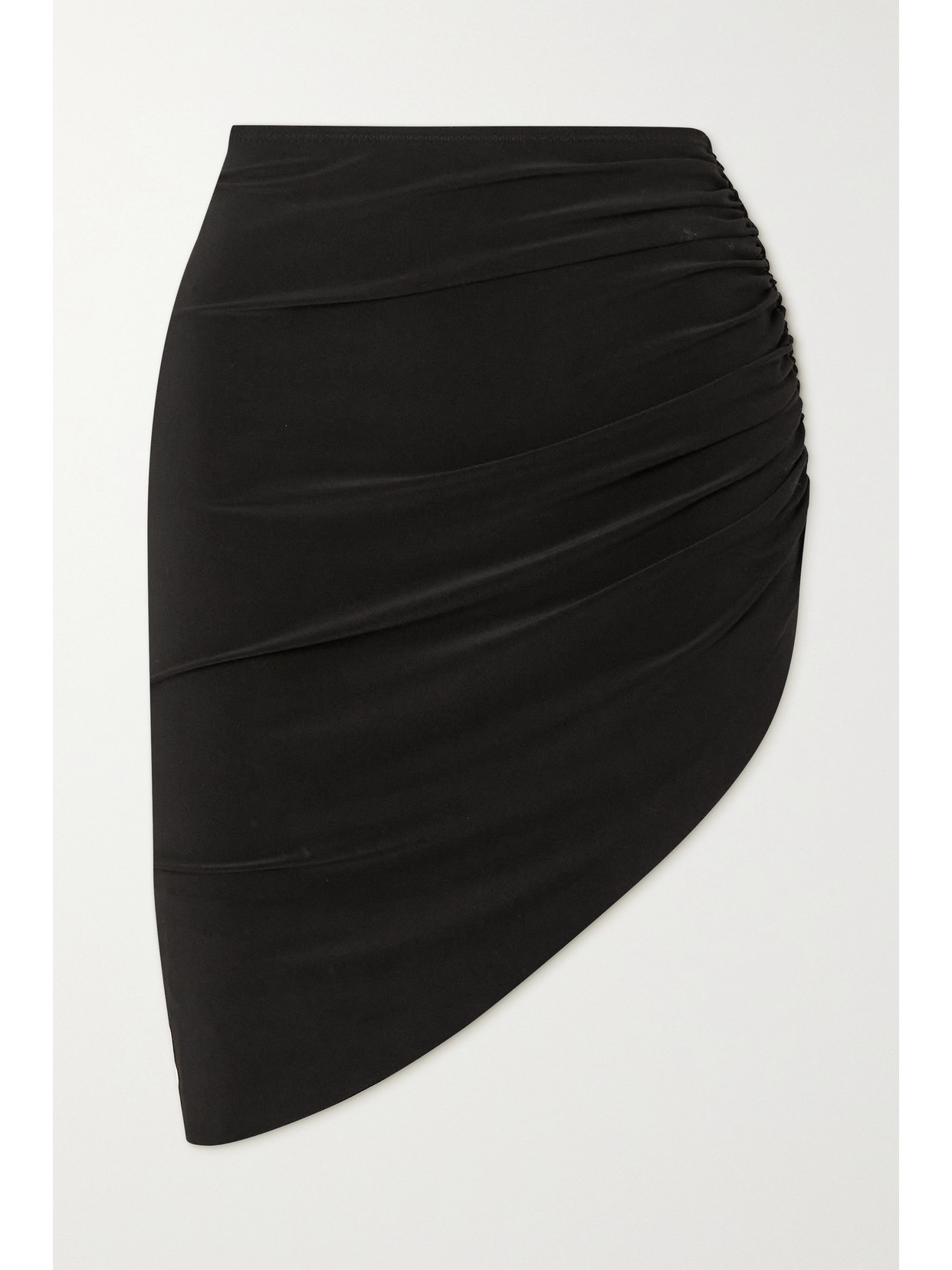 Norma Kamali Side Drape Stretch-jersey Mini Skirt In Black