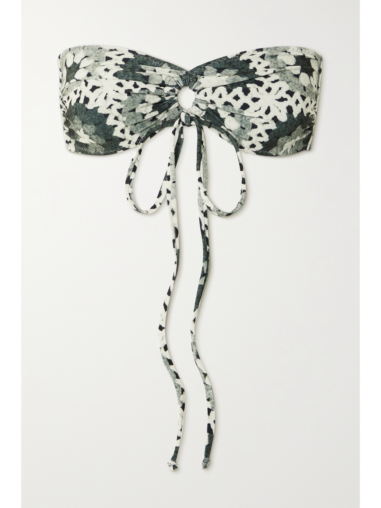 Norma Kamali Jason Convertible Printed Bandeau Bikini Top - Gray