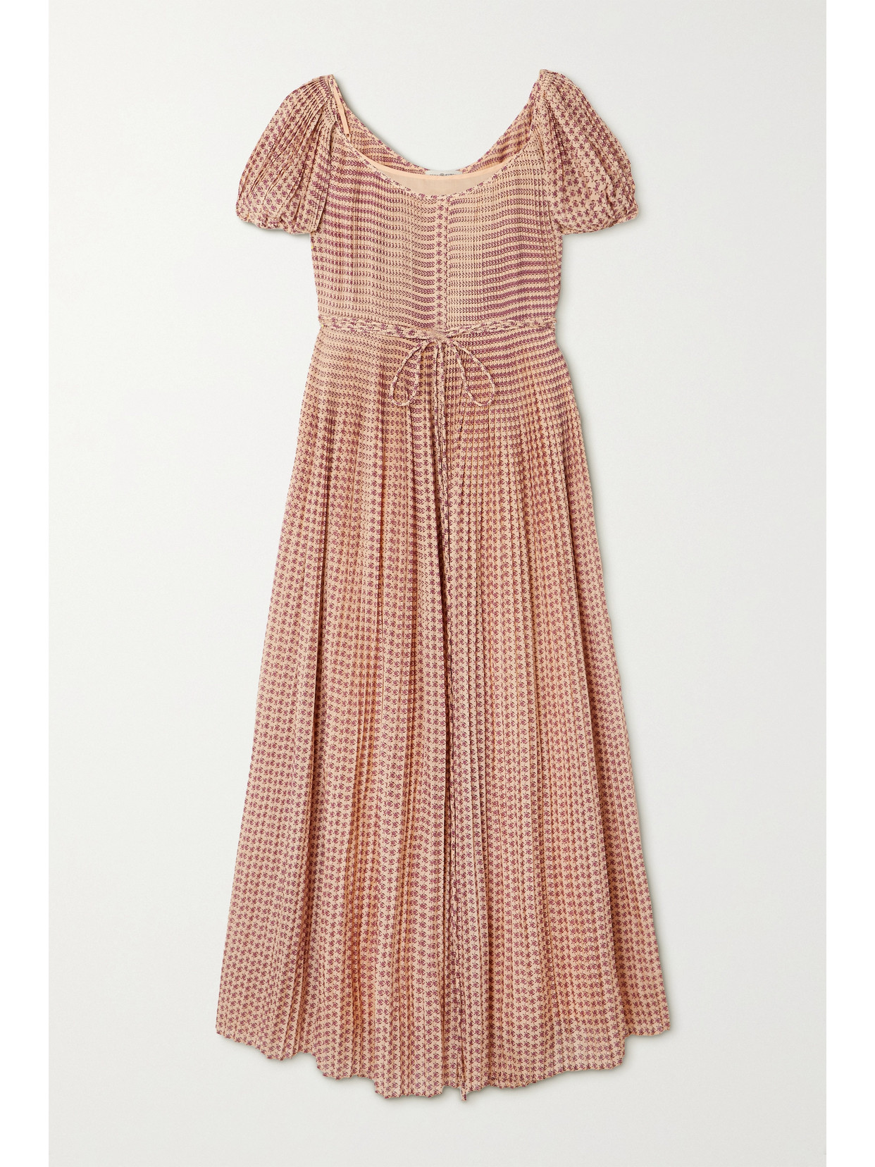Tory Burch Belted Pleated Floralprint Cotton And Silkblend Midi