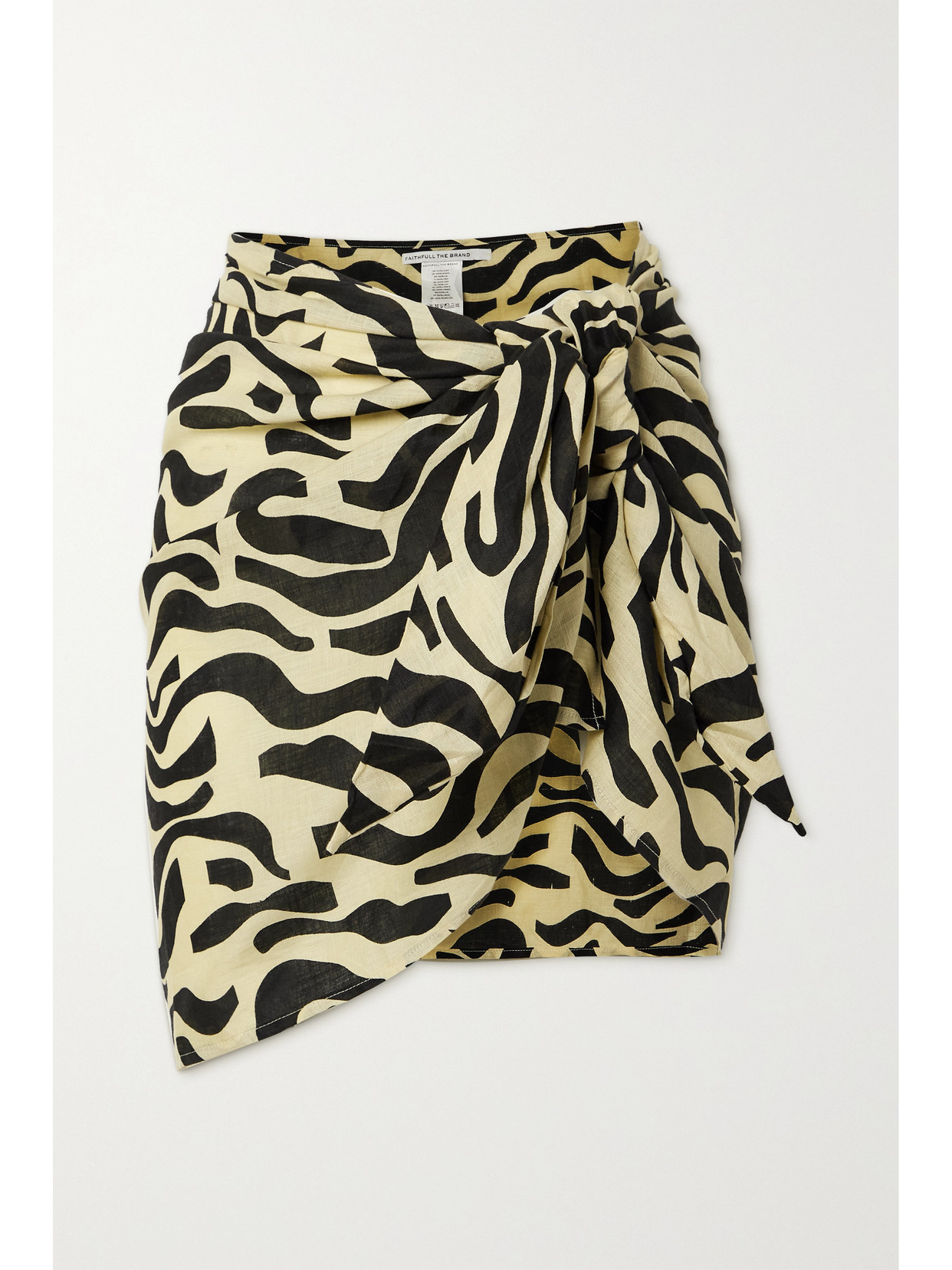 Faithfull The Brand Salina Printed Linen Pareo In Neutrals