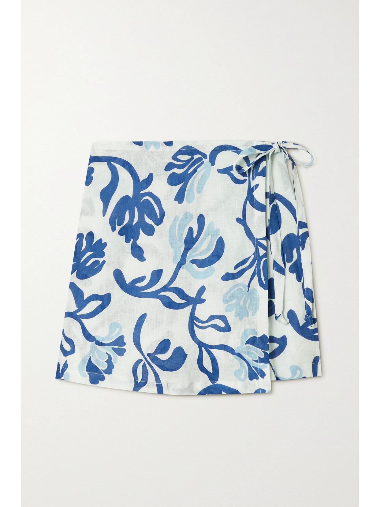 Faithfull The Brand + Net Sustain Eridani Printed Linen Shorts - Blue