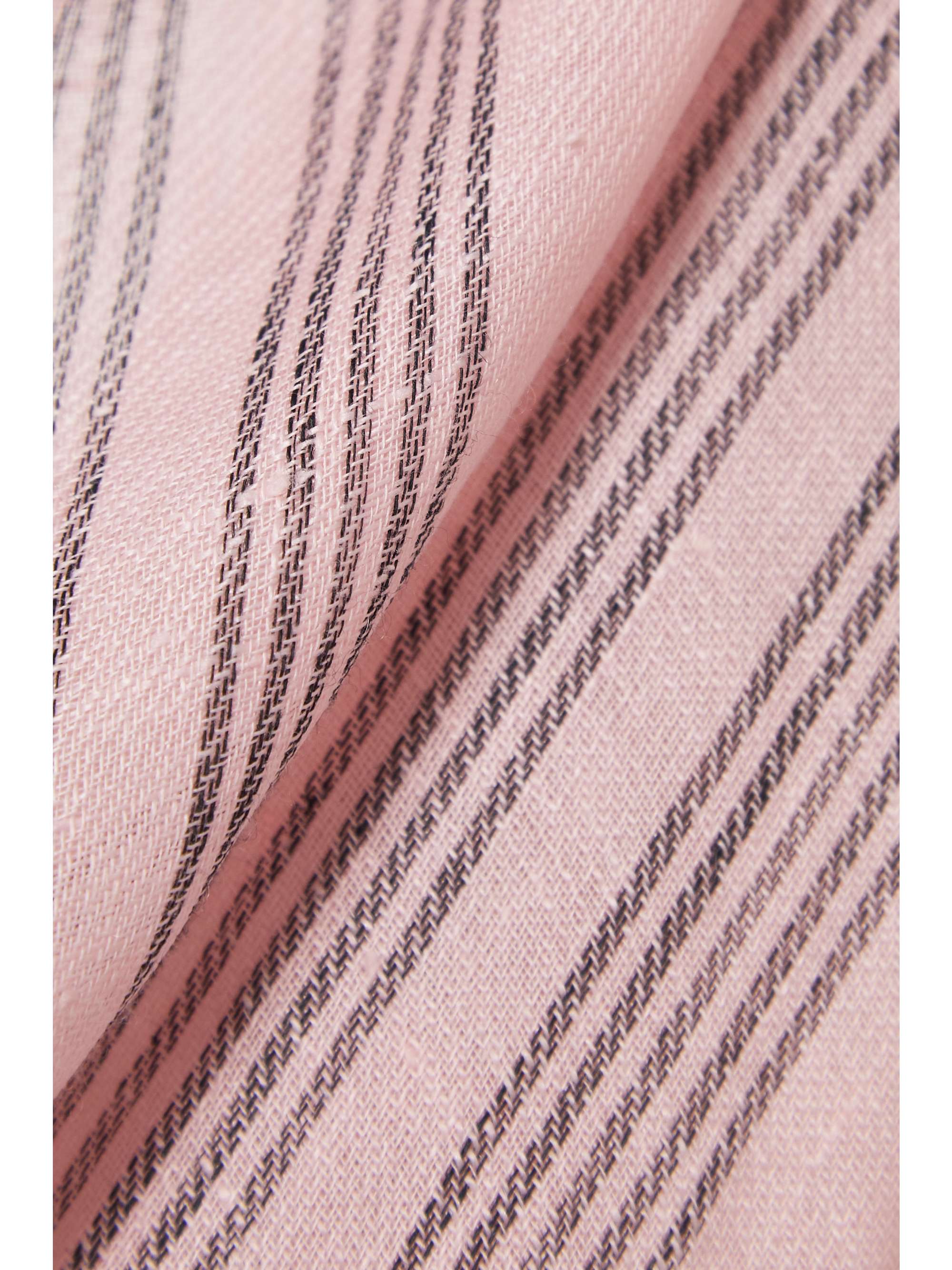 LOEWE + Paula's Ibiza fringed embroidered striped linen and stretch-jersey top
