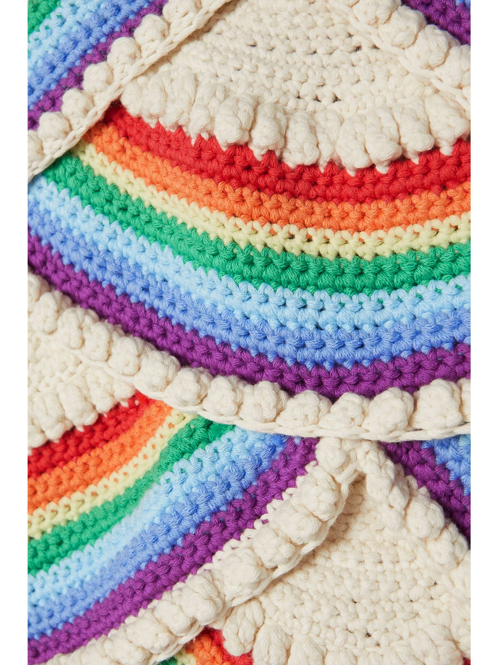 LOEWE + Paula's Ibiza cropped striped crocheted cotton-blend tank