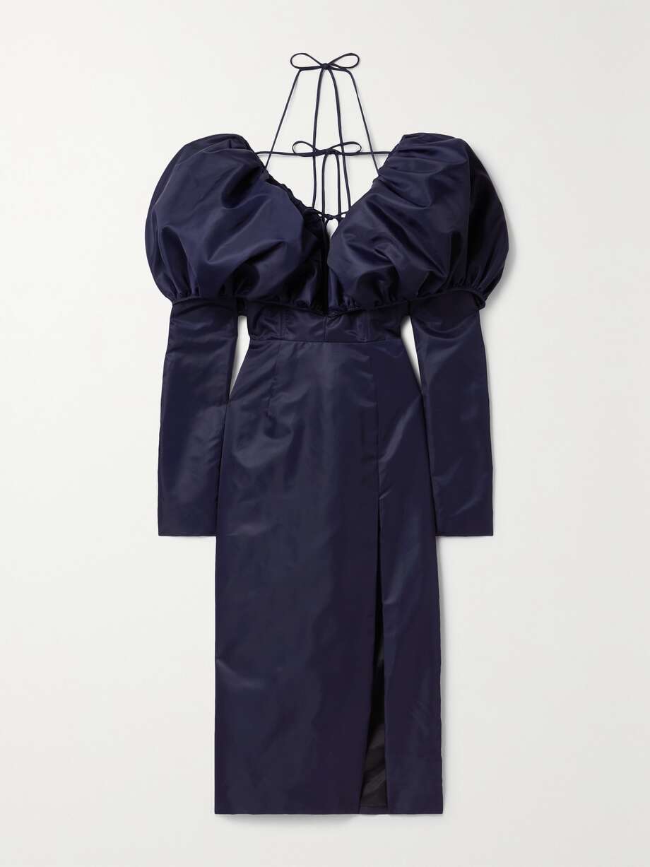 Faille halterneck midi dress by LAQUAN SMITH, available on net-a-porter.com for $1300 Olivia Culpo Dress Exact Product 