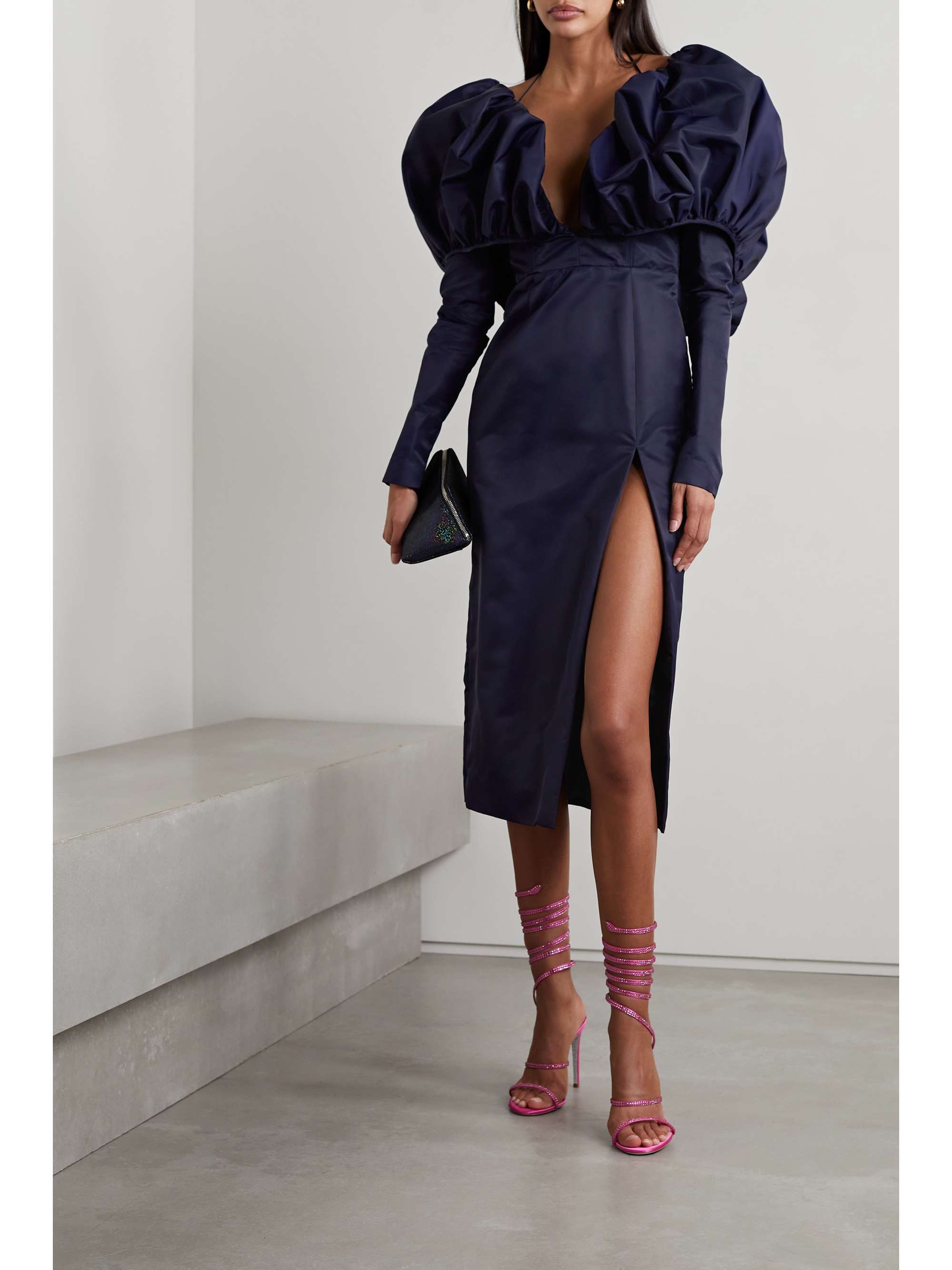 LAQUAN SMITH Faille halterneck midi dress