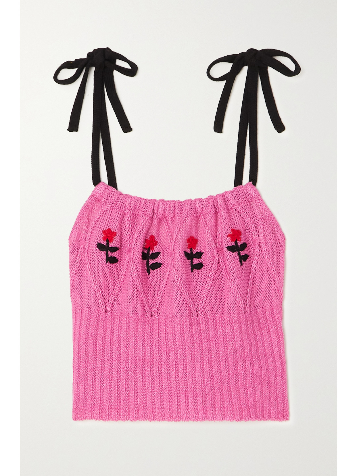 CORMIO Clio Cropped Embroidered Linen Top