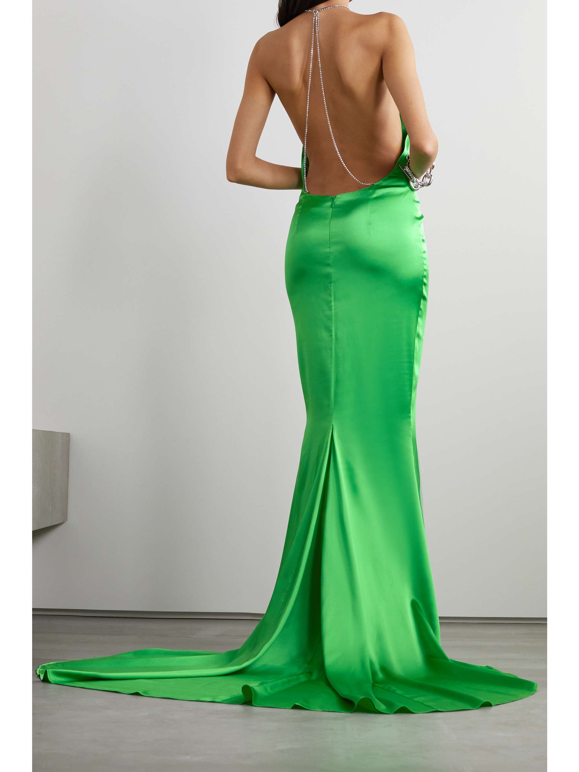 retrofête olivia embellished tulle halterneck gown
