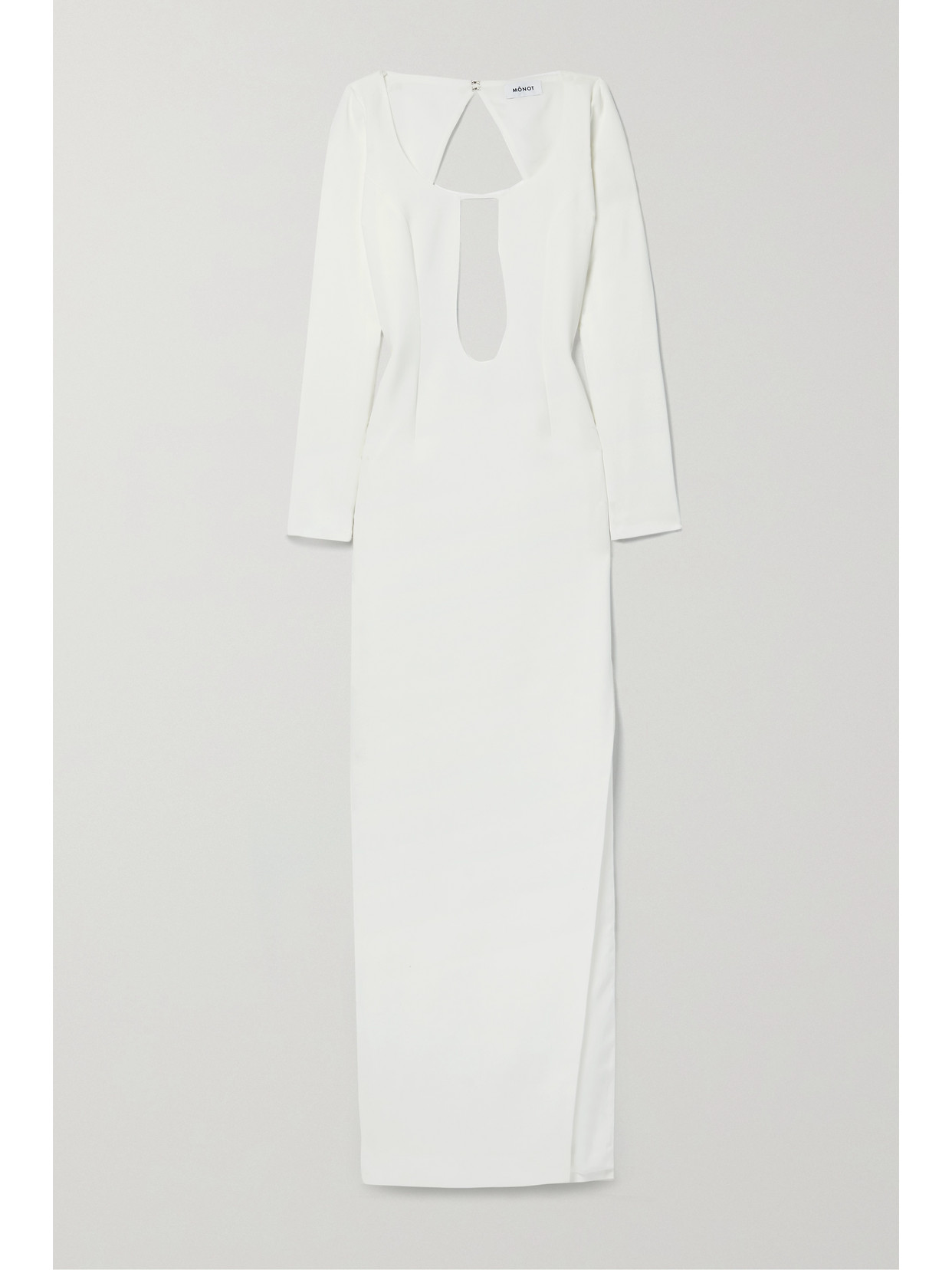 Mônot Cutout Mesh-trimmed Crepe Gown - White