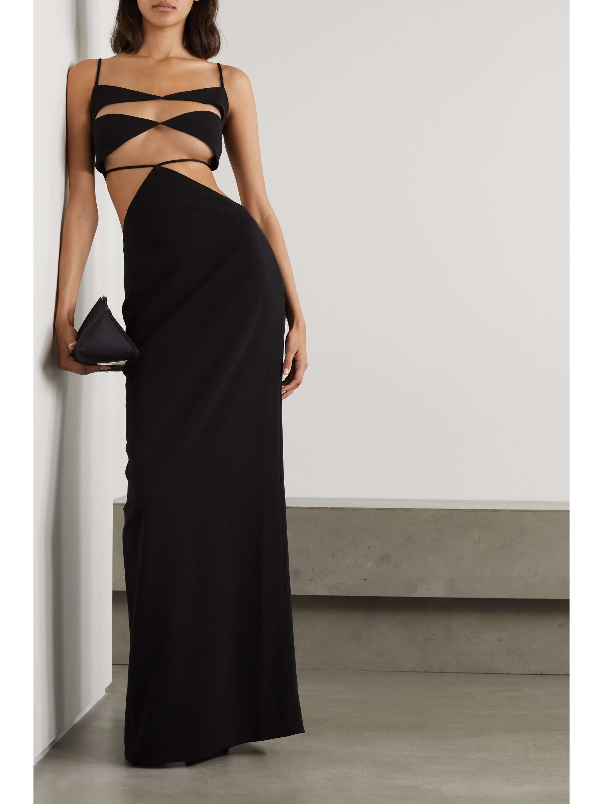 MÔNOT Cutout crepe halterneck dress | NET-A-PORTER