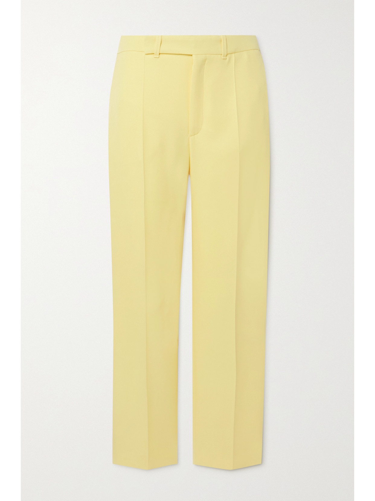 Chloé Straight-leg Ankle Silk Crepe Trousers In Yellow