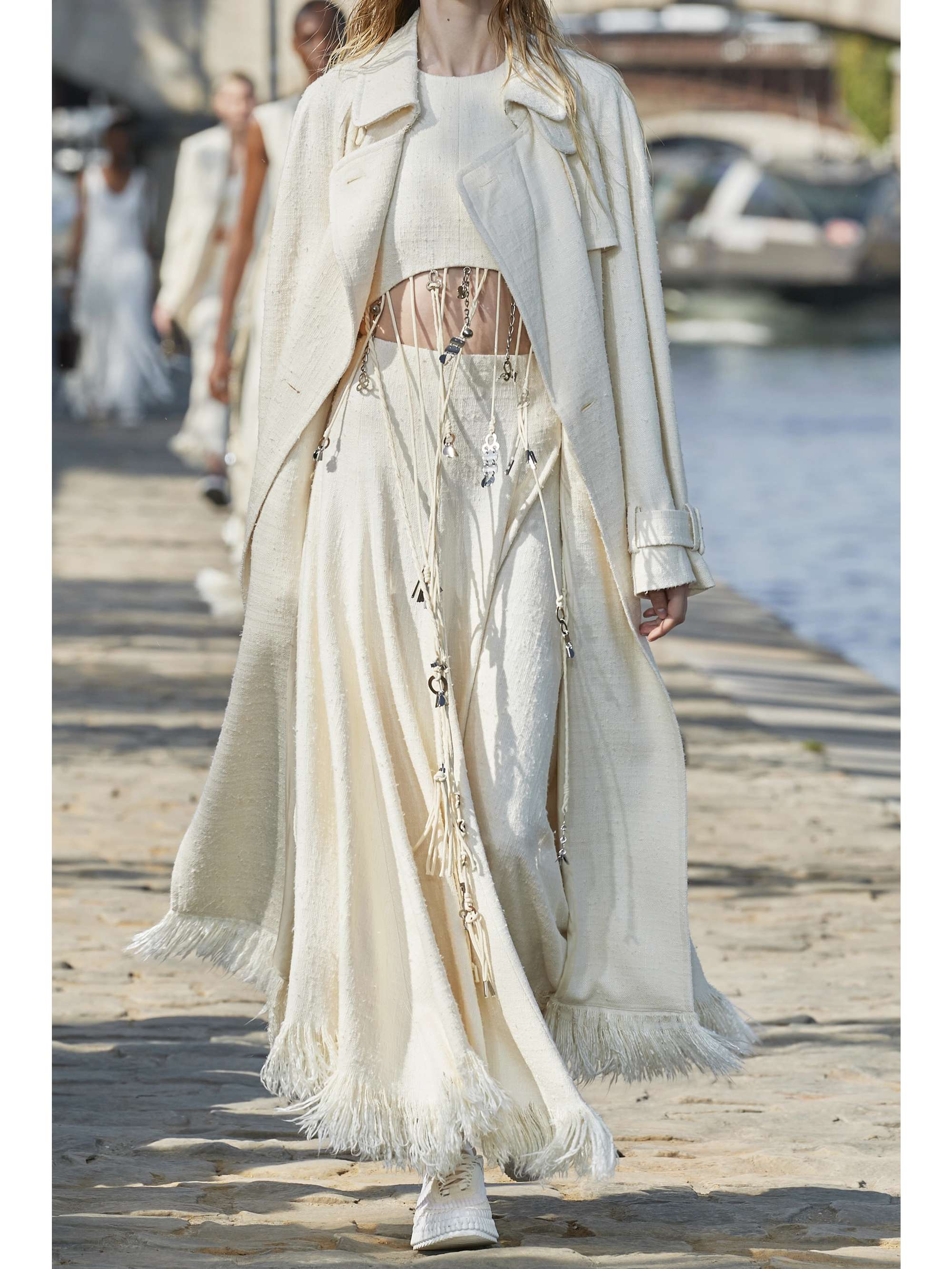 CHLOÉ Fringed pleated silk maxi skirt