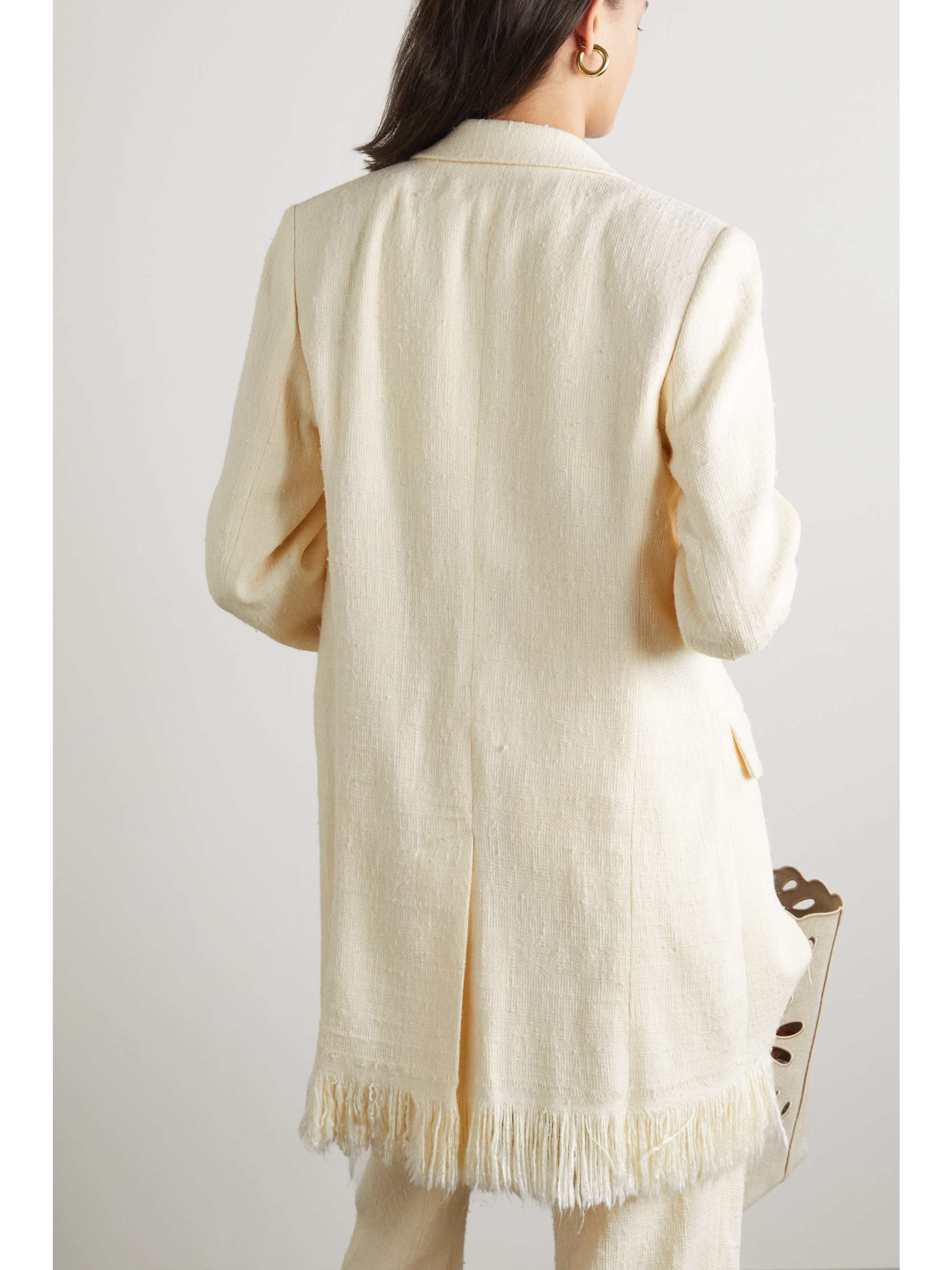 CHLOÉ Fringed textured-silk blazer