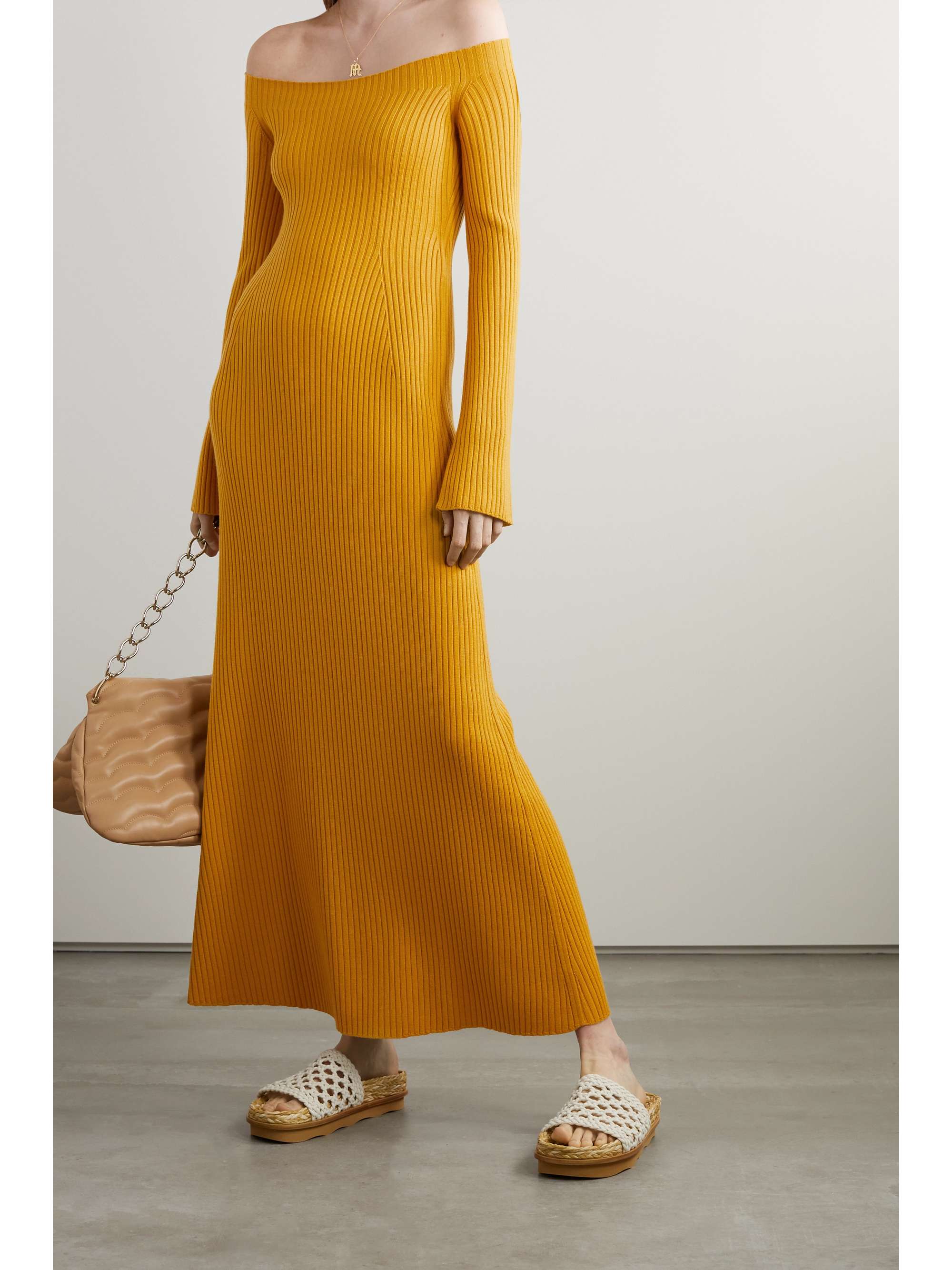 Shoulder Ribbed Maxi Dress Shop Prices 