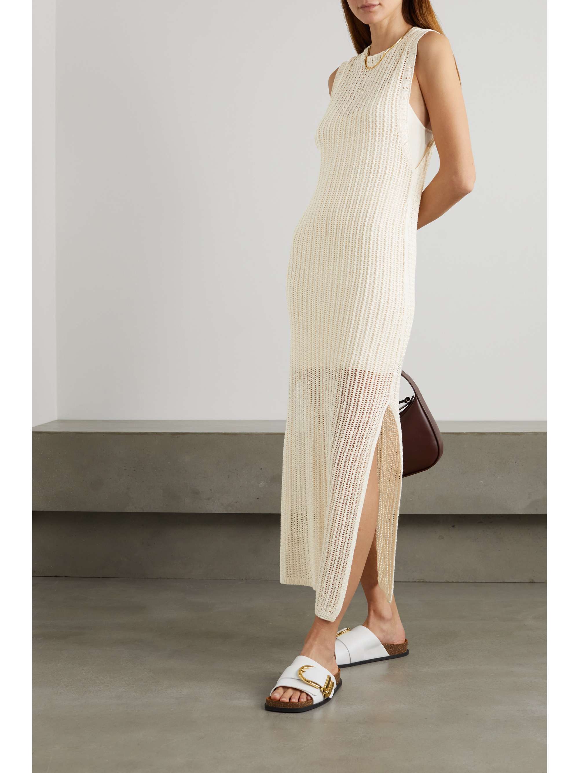 Ivory Riley crochet-knit maxi dress 