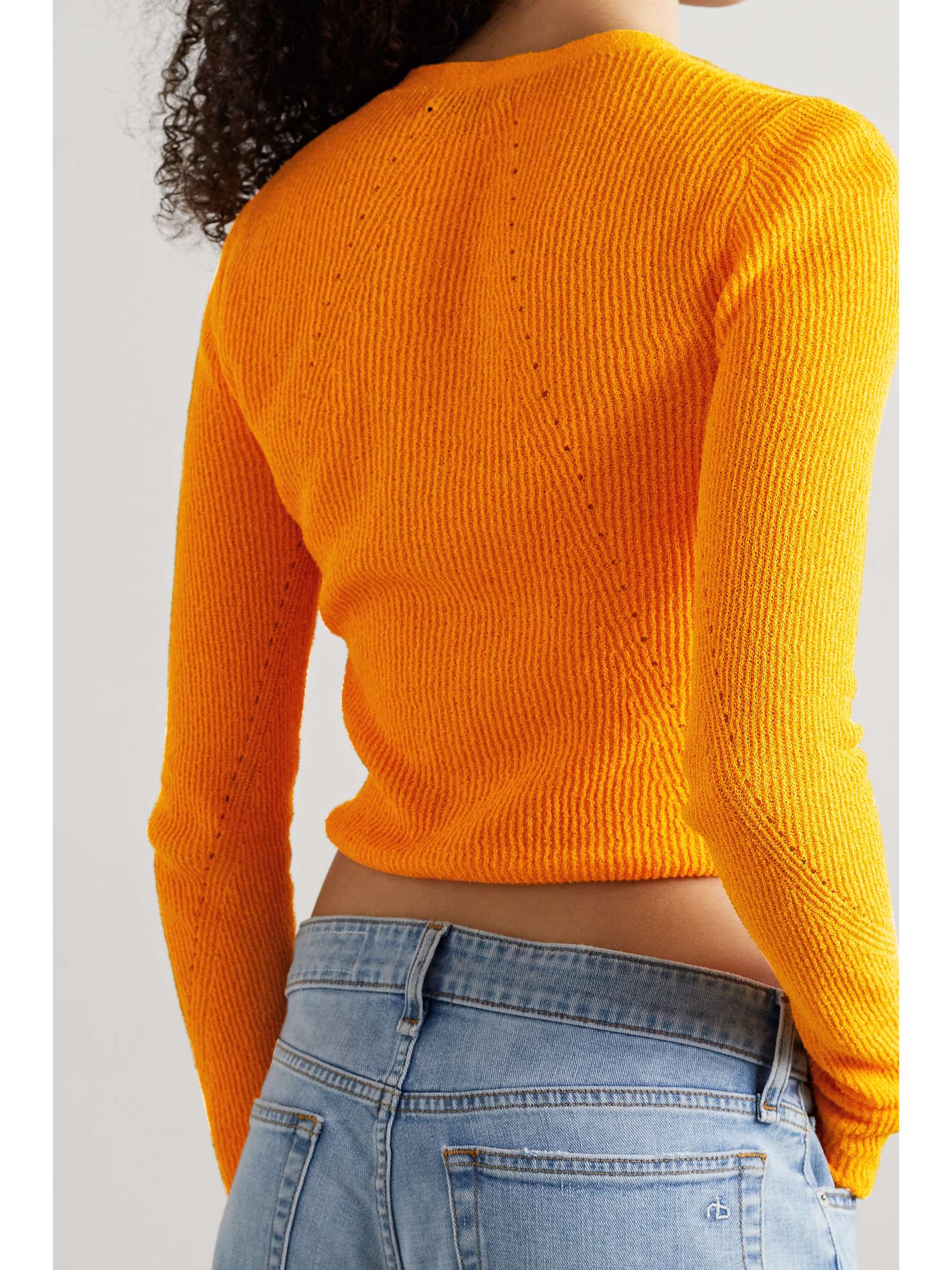 orange cropped jumper