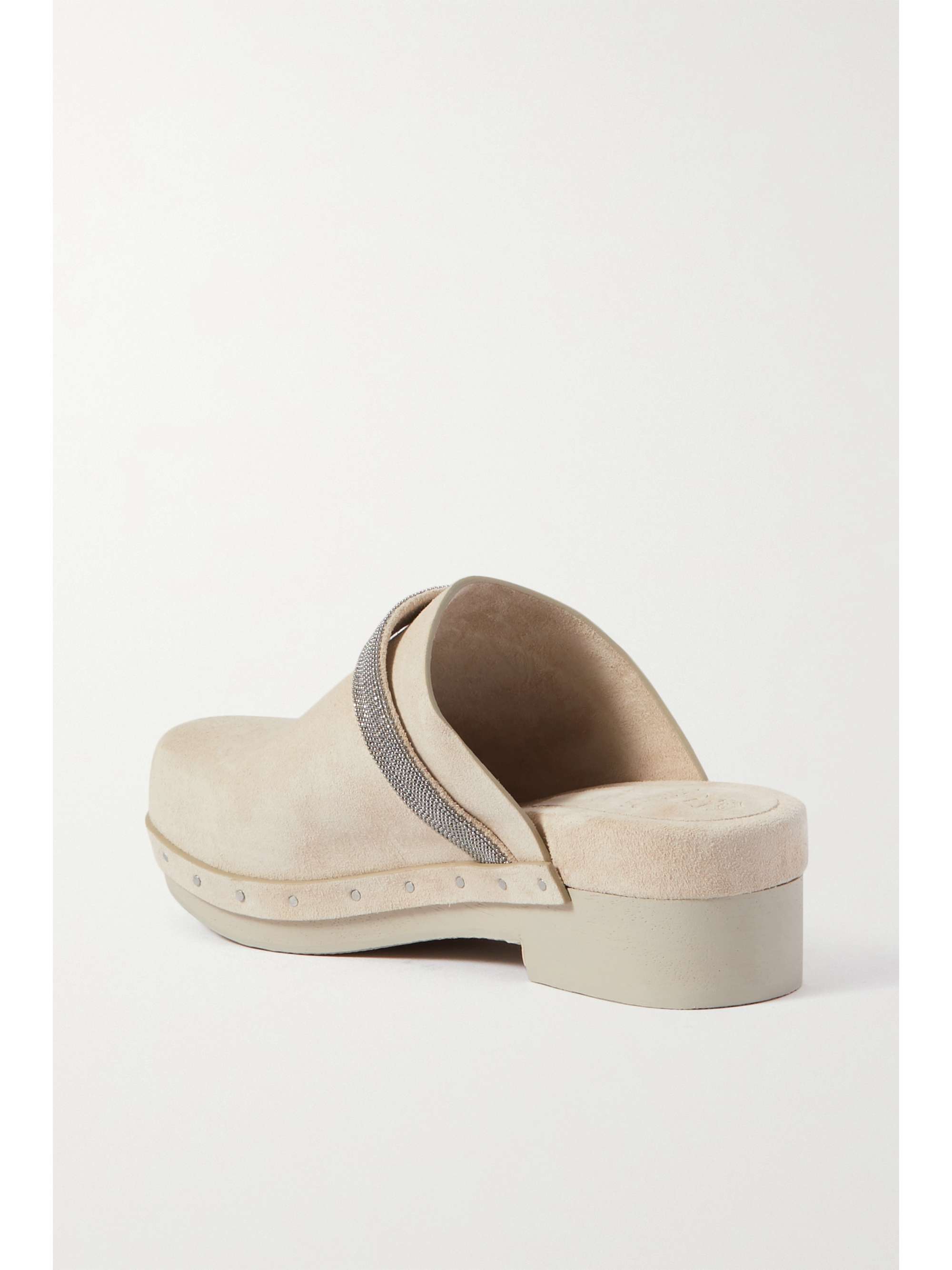 BRUNELLO CUCINELLI Bead-embellished suede clogs