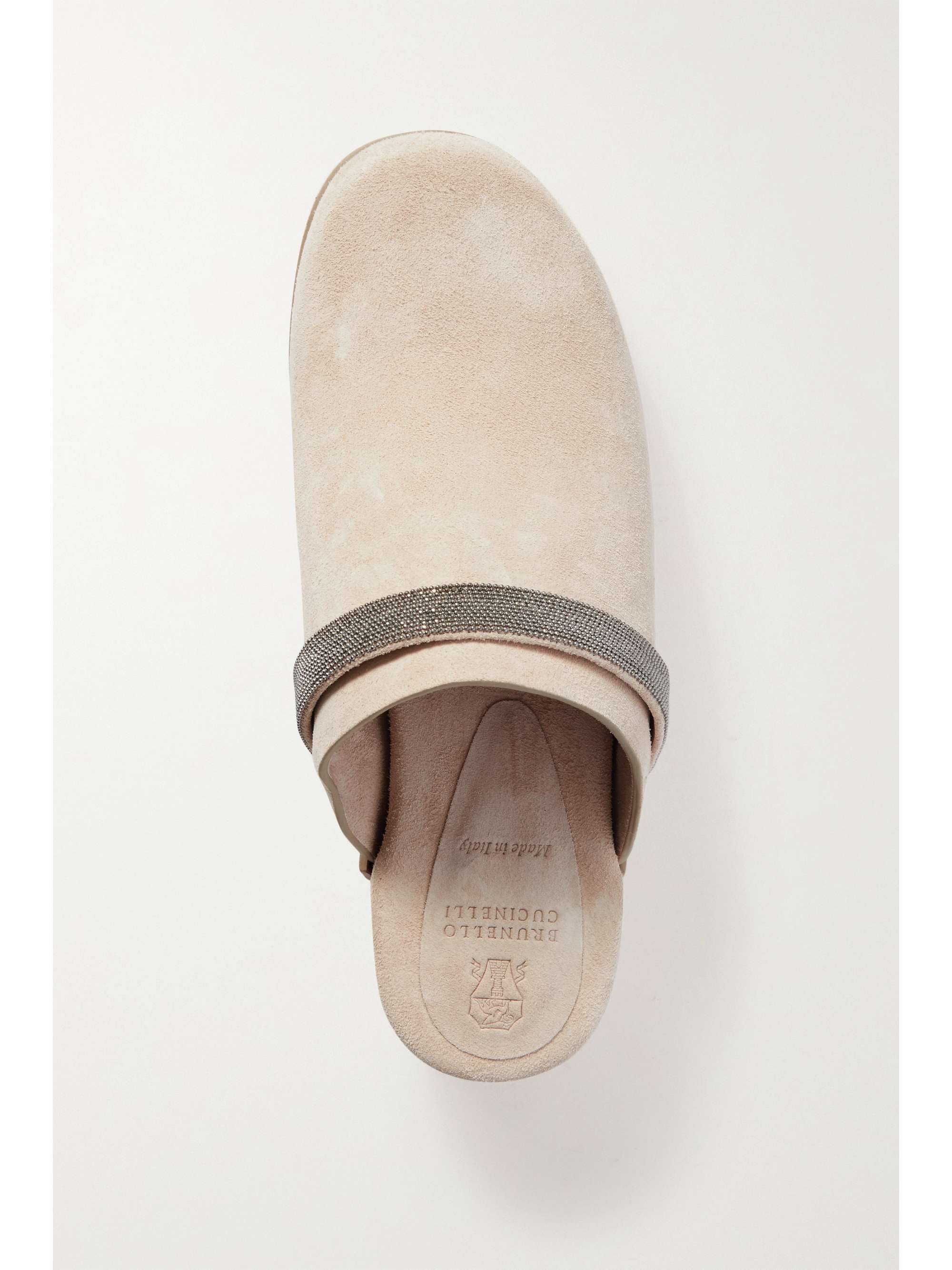 BRUNELLO CUCINELLI Bead-embellished suede clogs