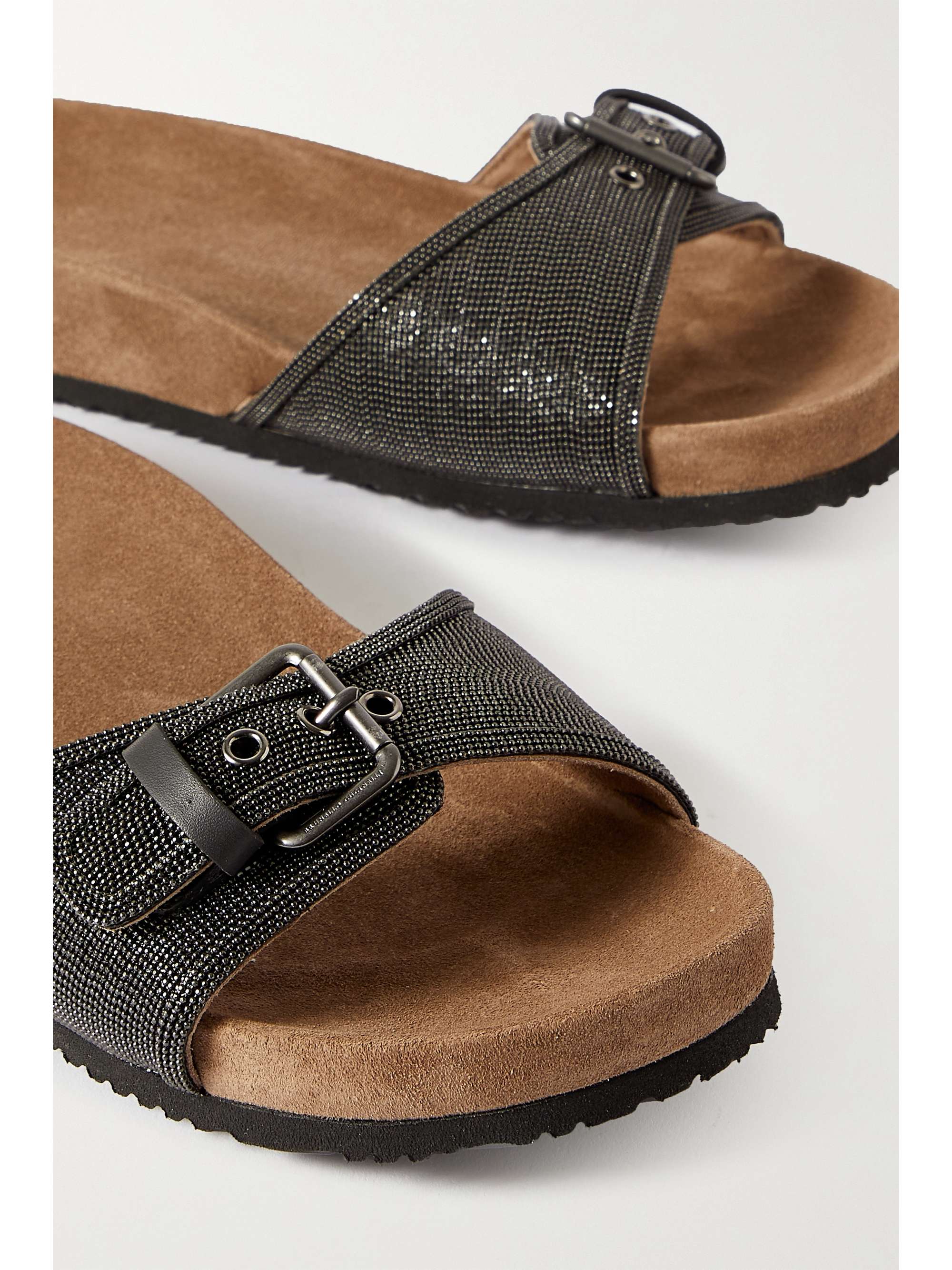 BRUNELLO CUCINELLI Glittered leather sandals