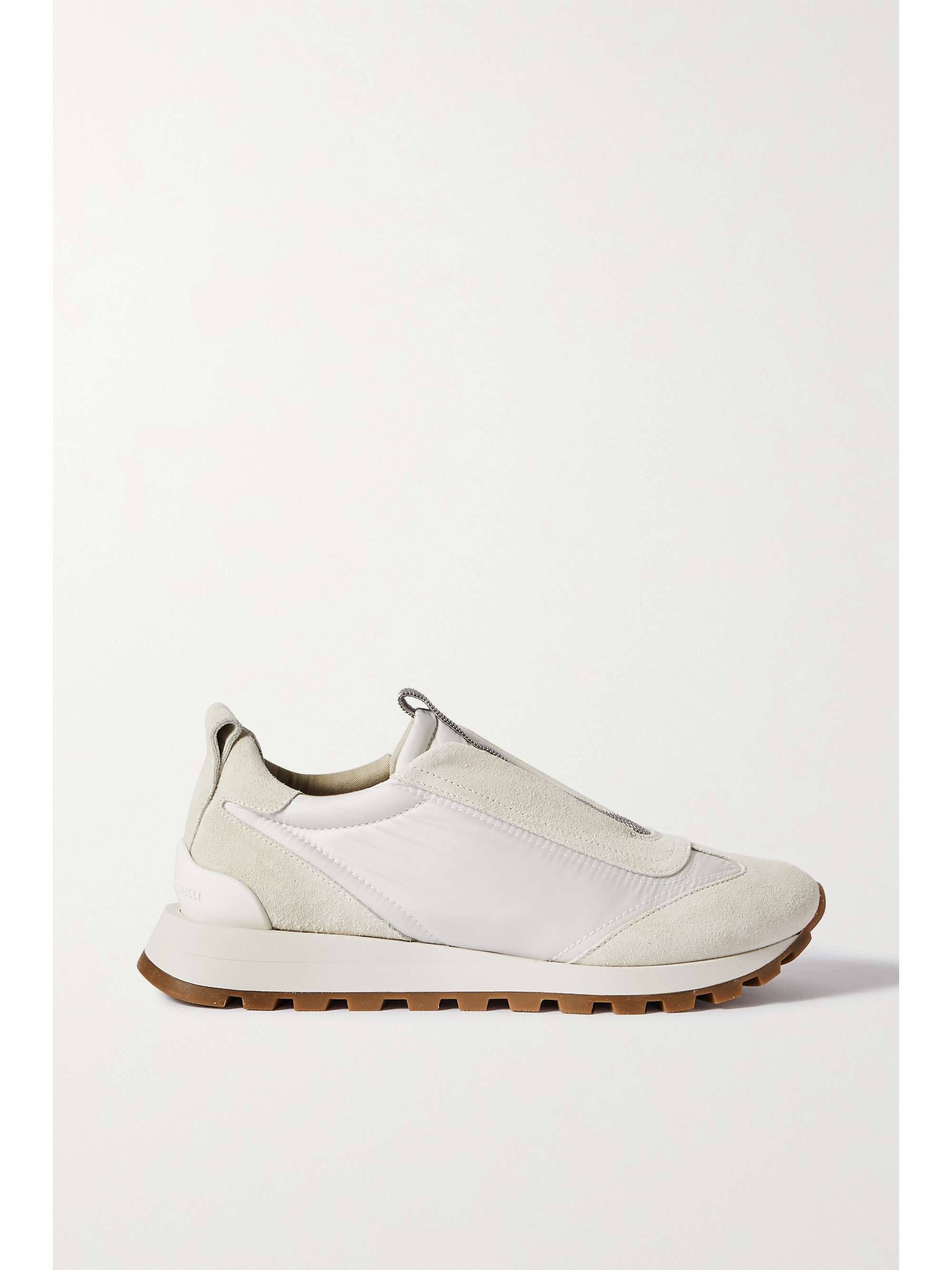 BRUNELLO CUCINELLI Bead-embellished suede sneakers