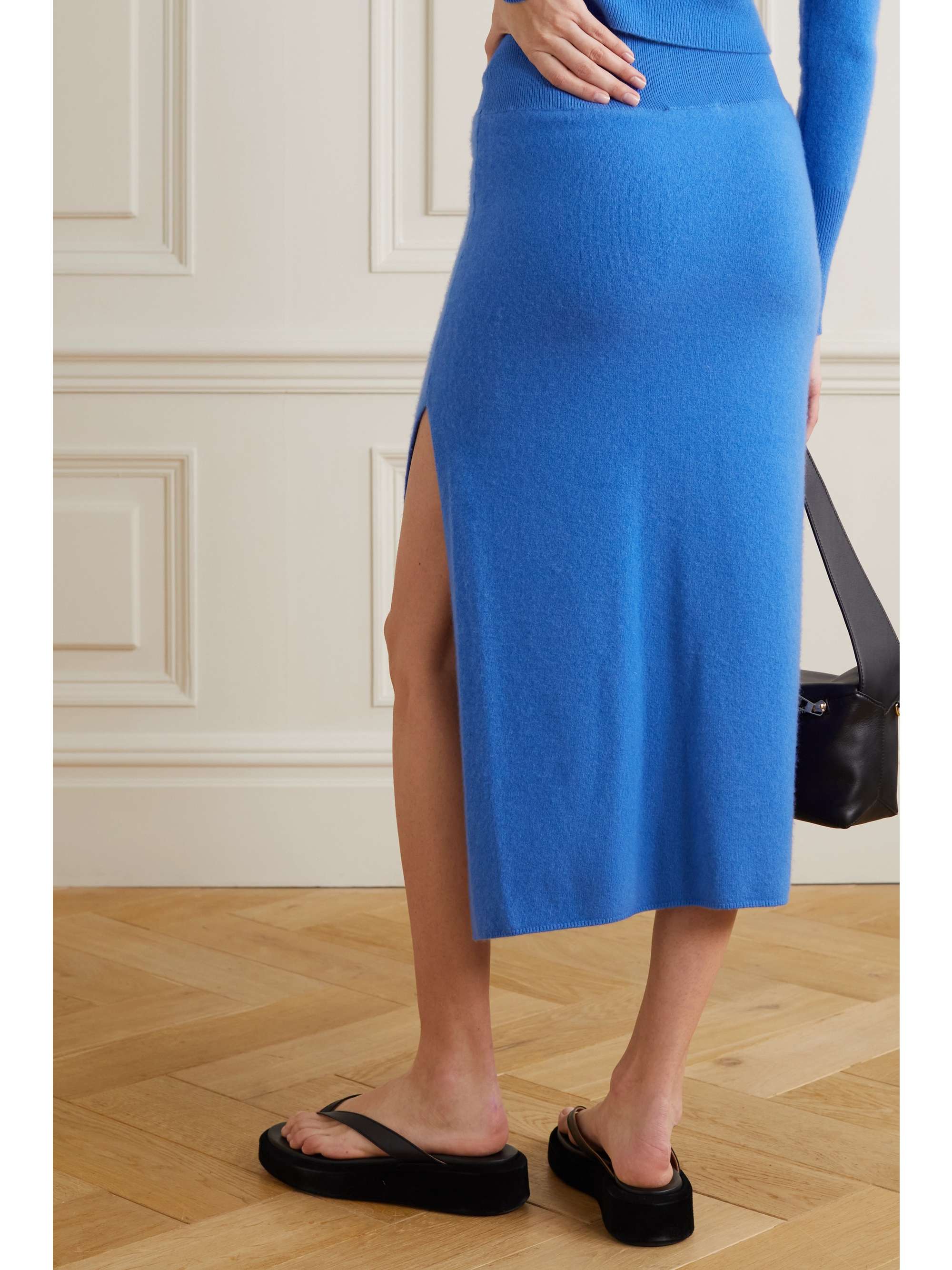 FRAME Cashmere-blend midi skirt