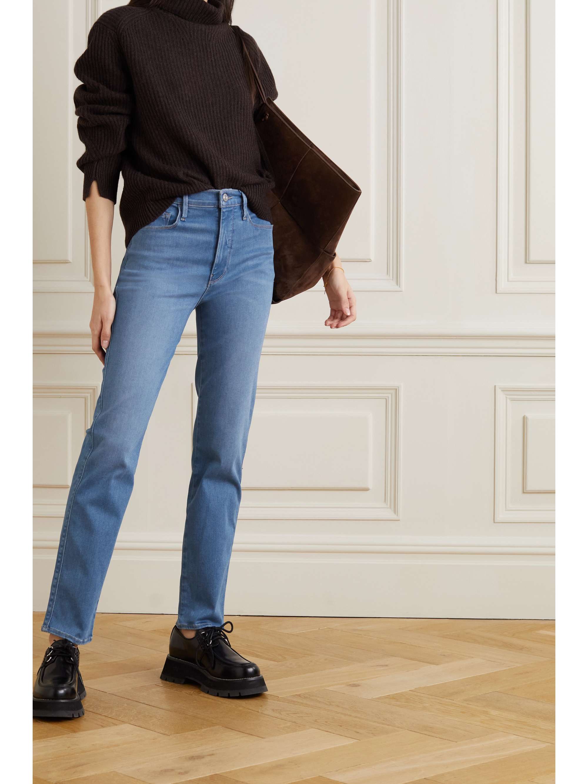 FRAME Le Sylvie 高腰窄腿牛仔裤