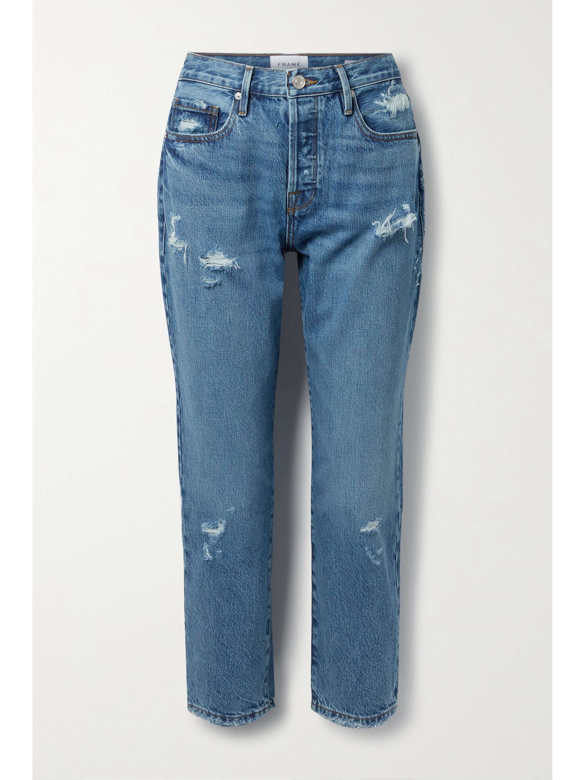 high-rise straight-leg jeans | FRAME 