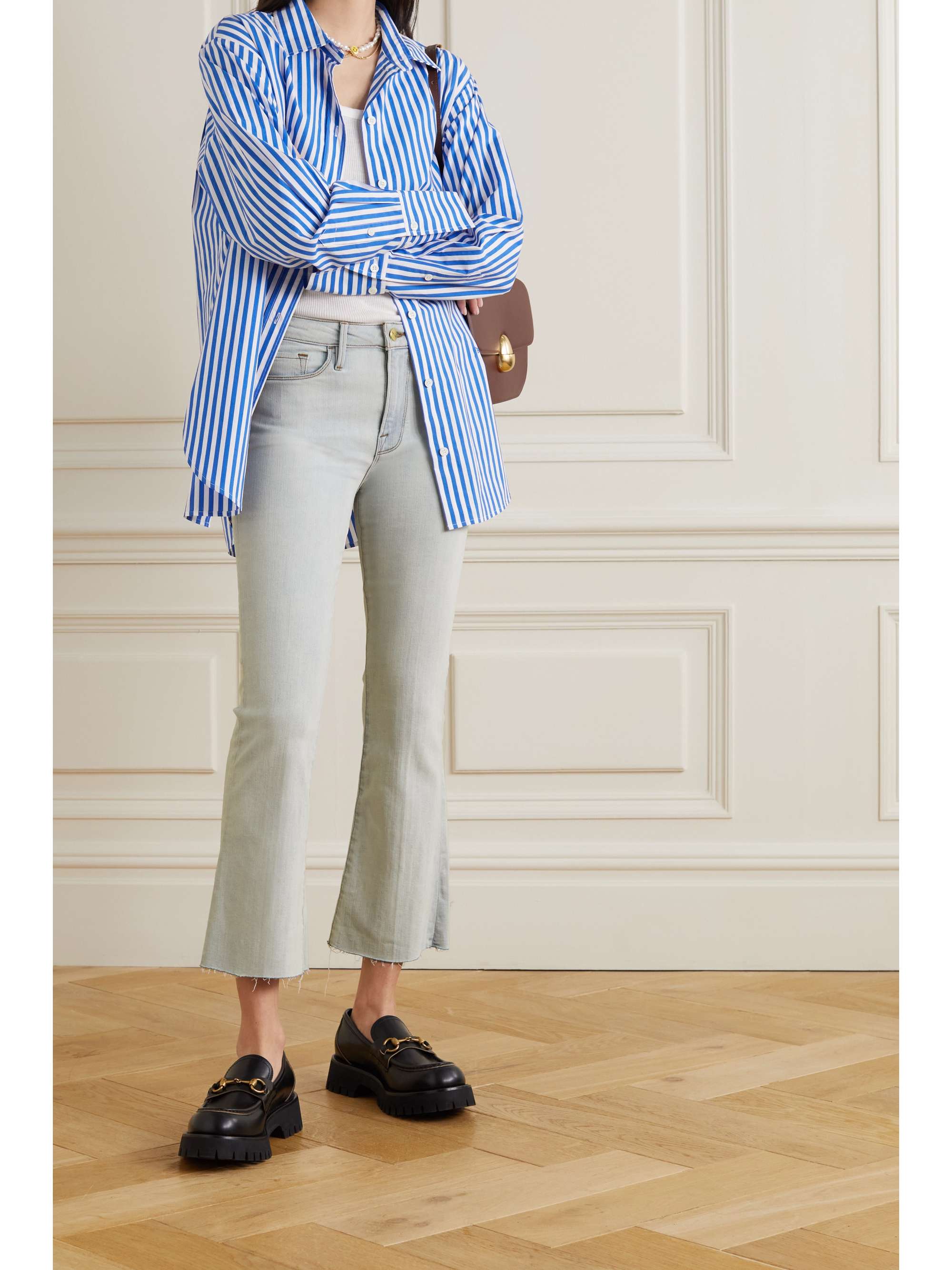 FRAME Le Crop Mini Boot Raw high-rise jeans