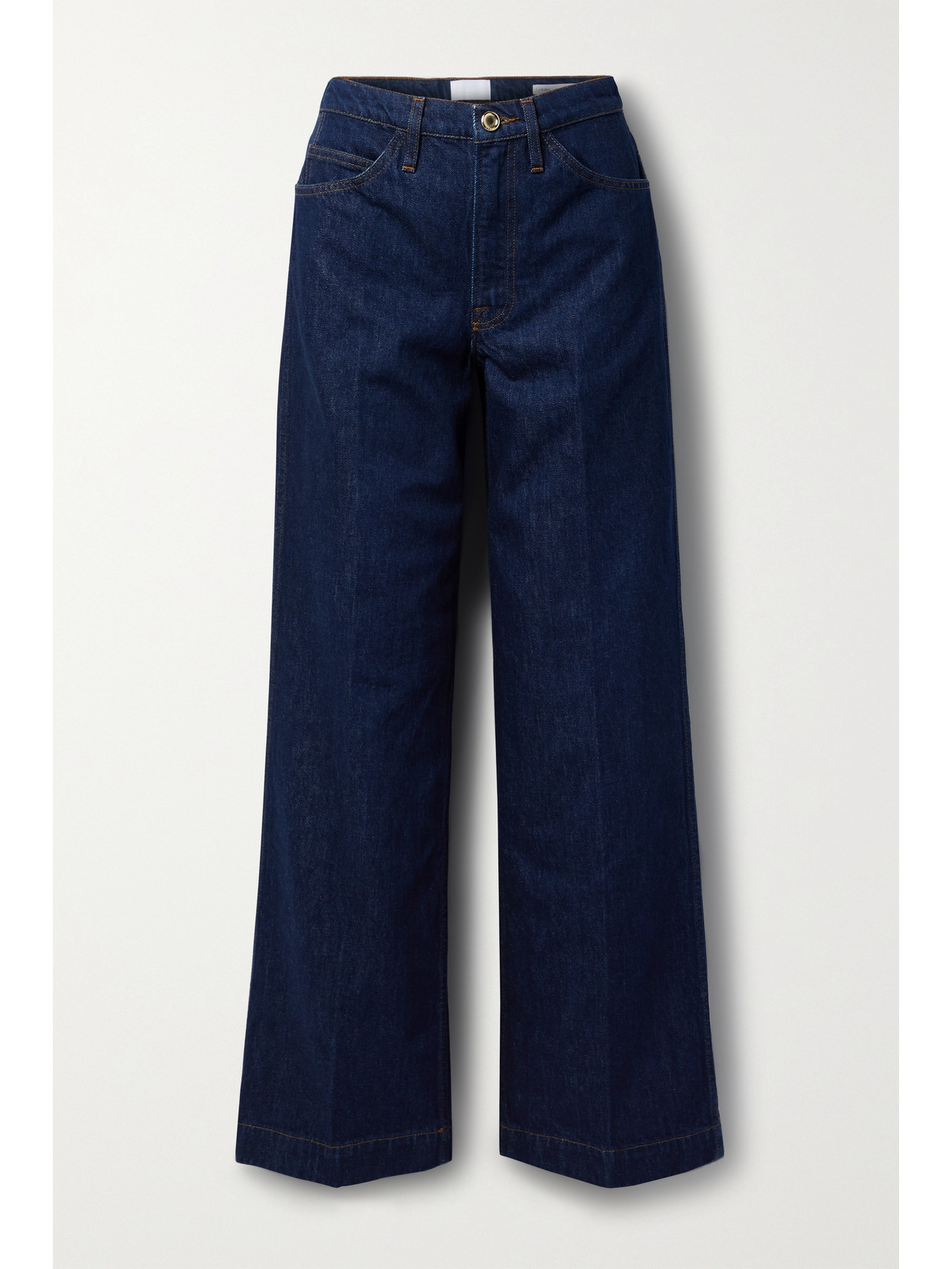 Frame High-rise Wide-leg Cropped Jeans In Blue