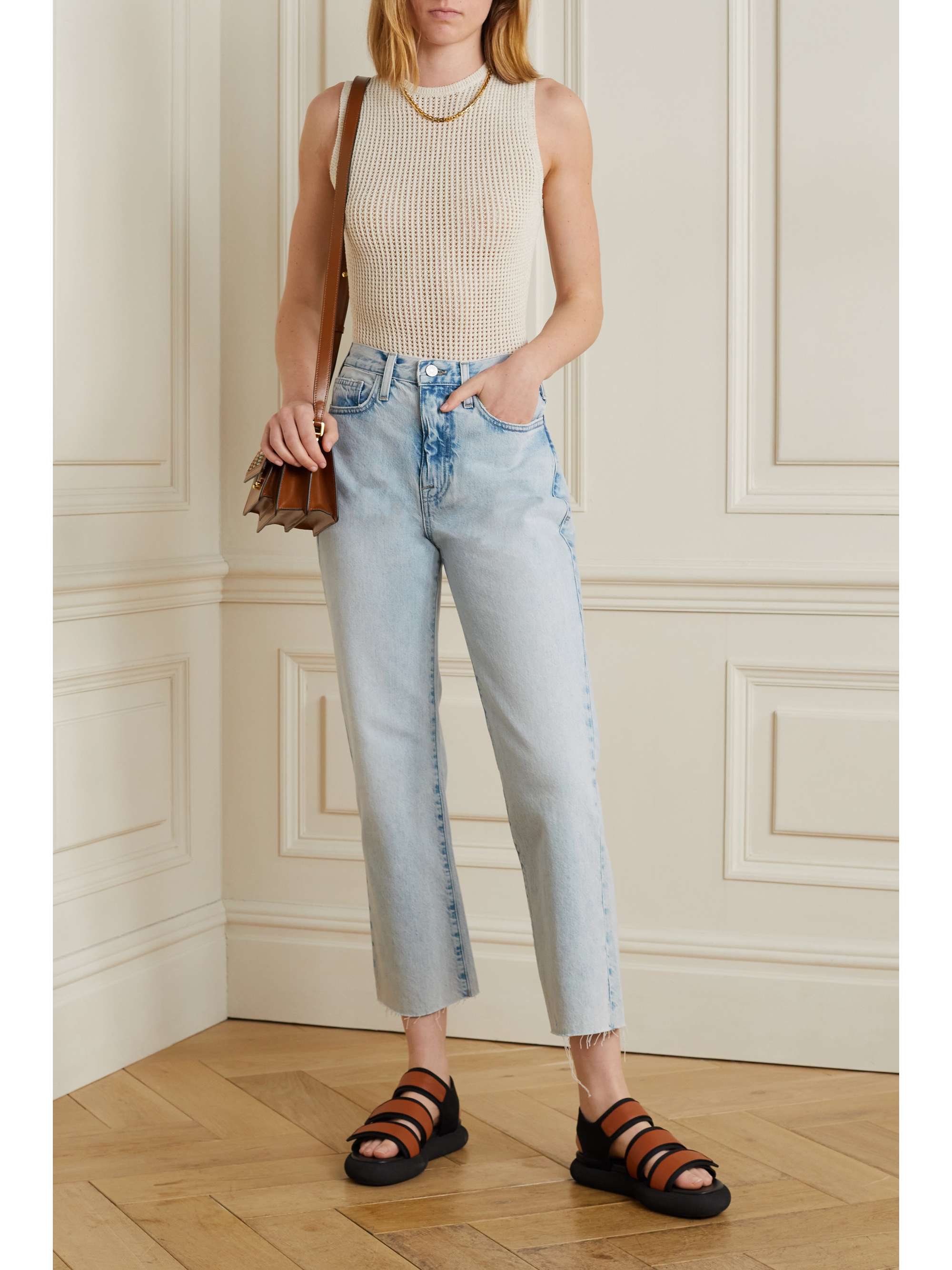 high-rise straight-leg jeans | FRAME 