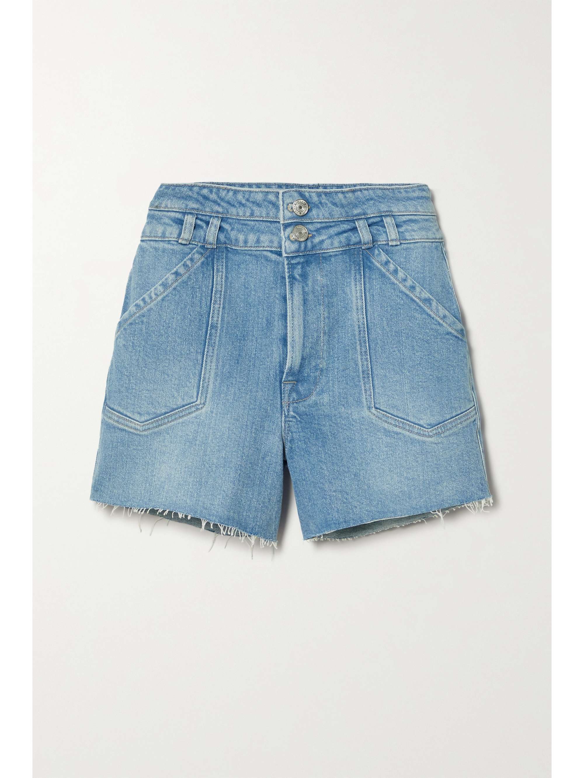 Mid denim Frayed denim shorts | FRAME 