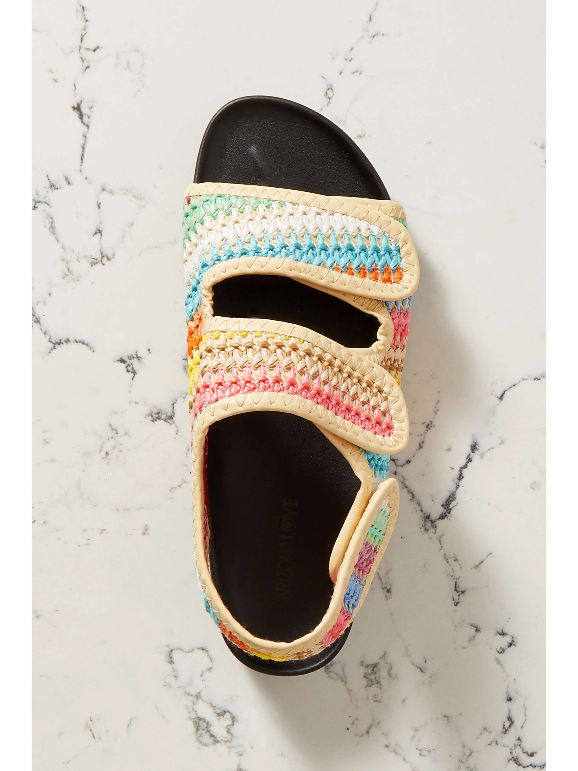 ARIZONA LOVE Gestreifte Sandalen aus Raffiabast