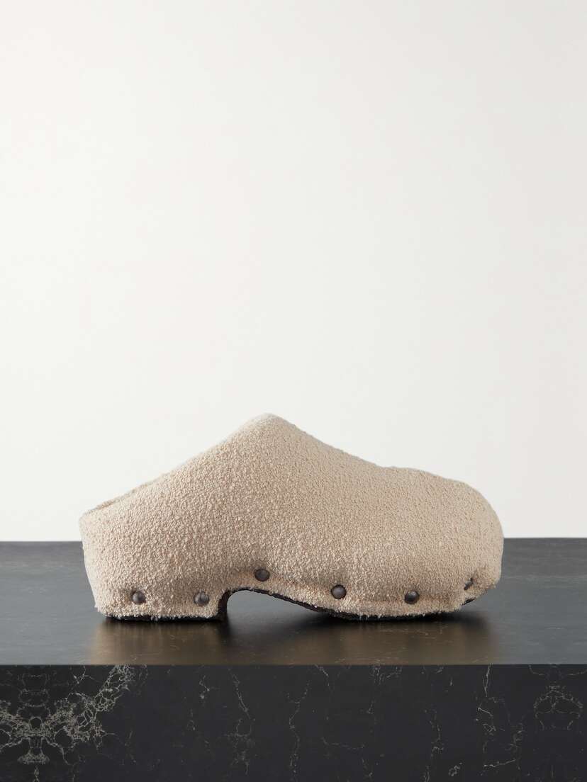 Acne Studios Studded Cotton-blend Bouclé Clogs