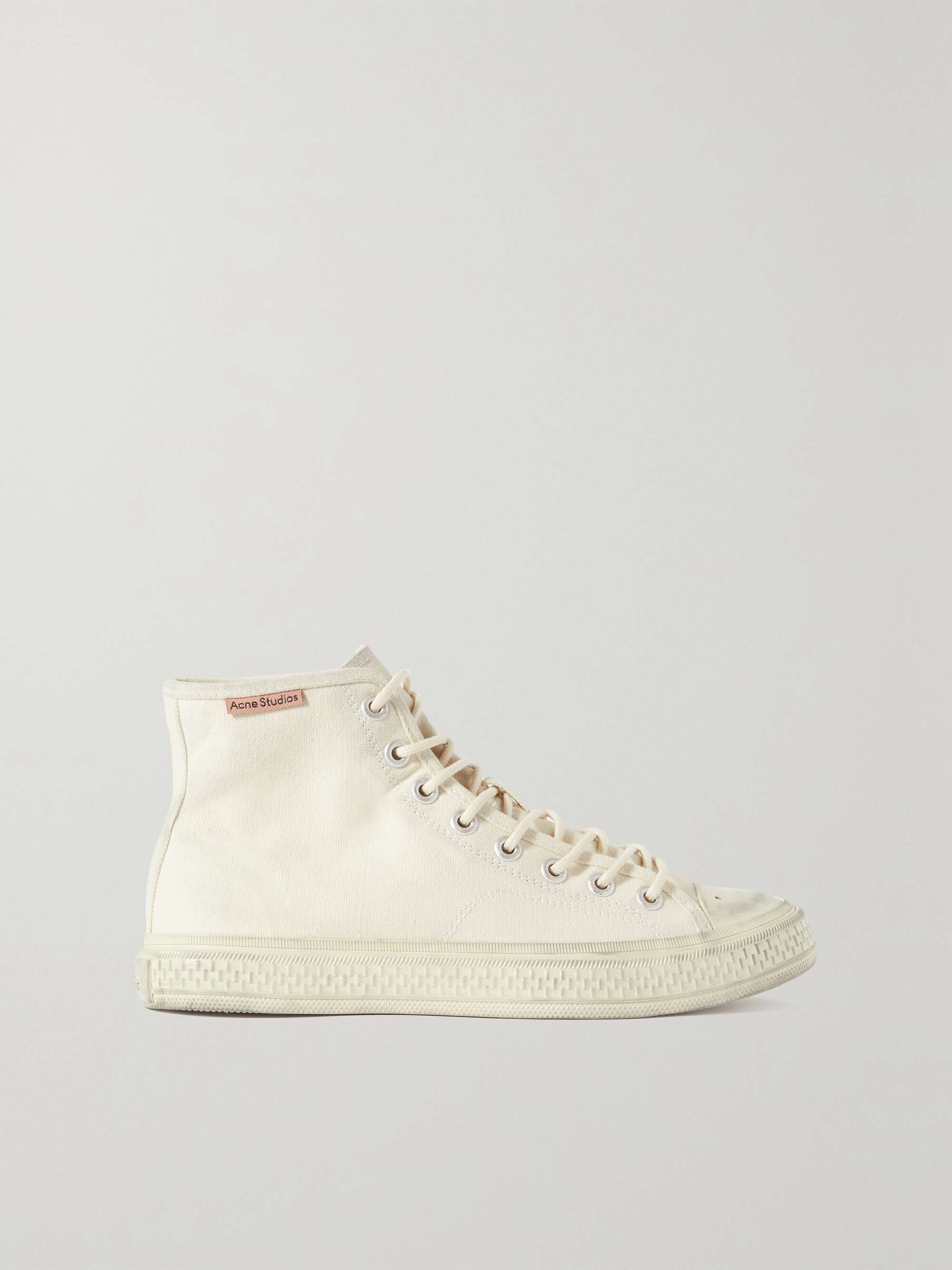 ACNE STUDIOS Ballow distressed cotton-canvas high-top sneakers |  NET-A-PORTER