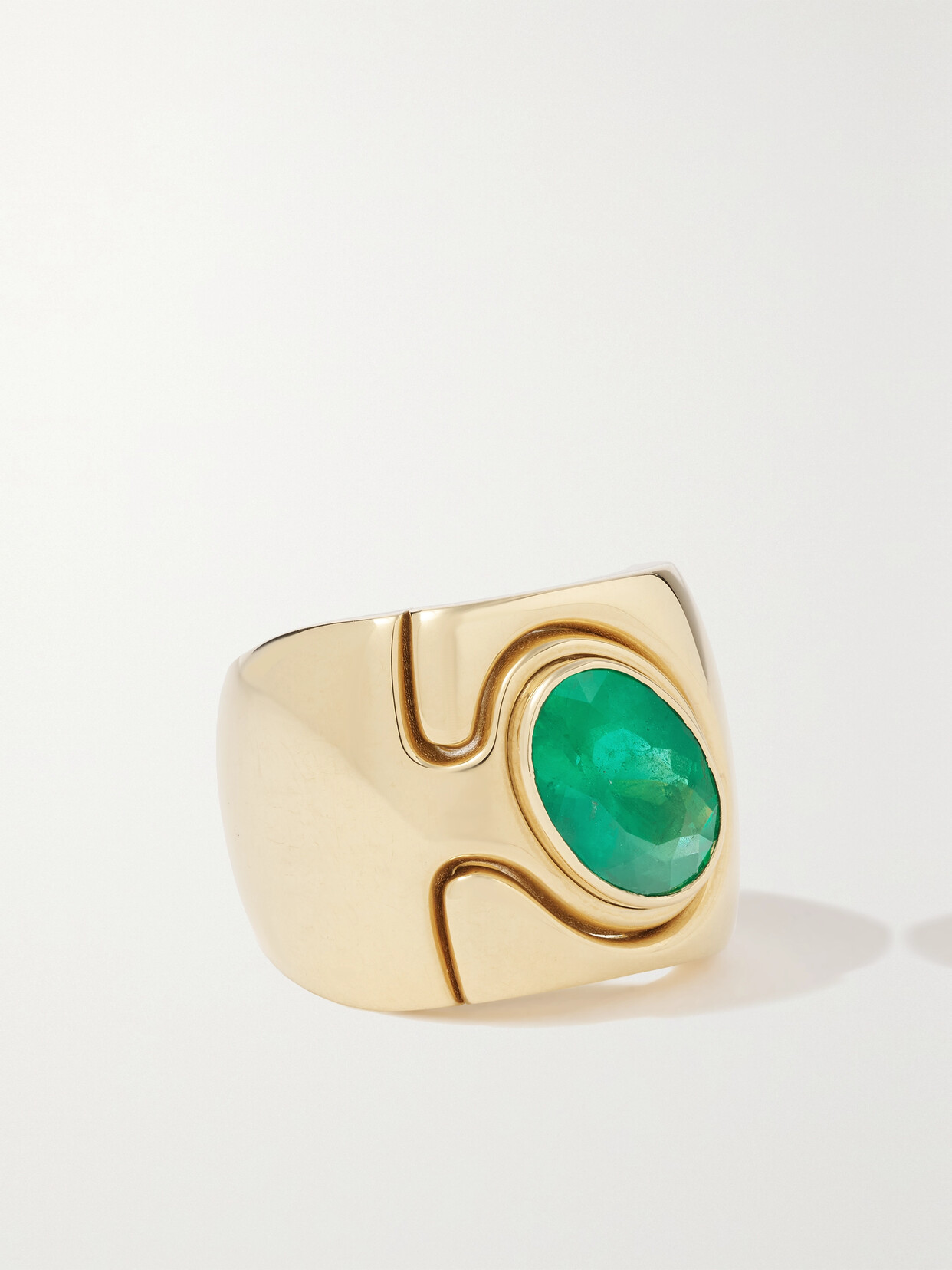 Retrouvai 14 karat Gold Emerald Ring ModeSens