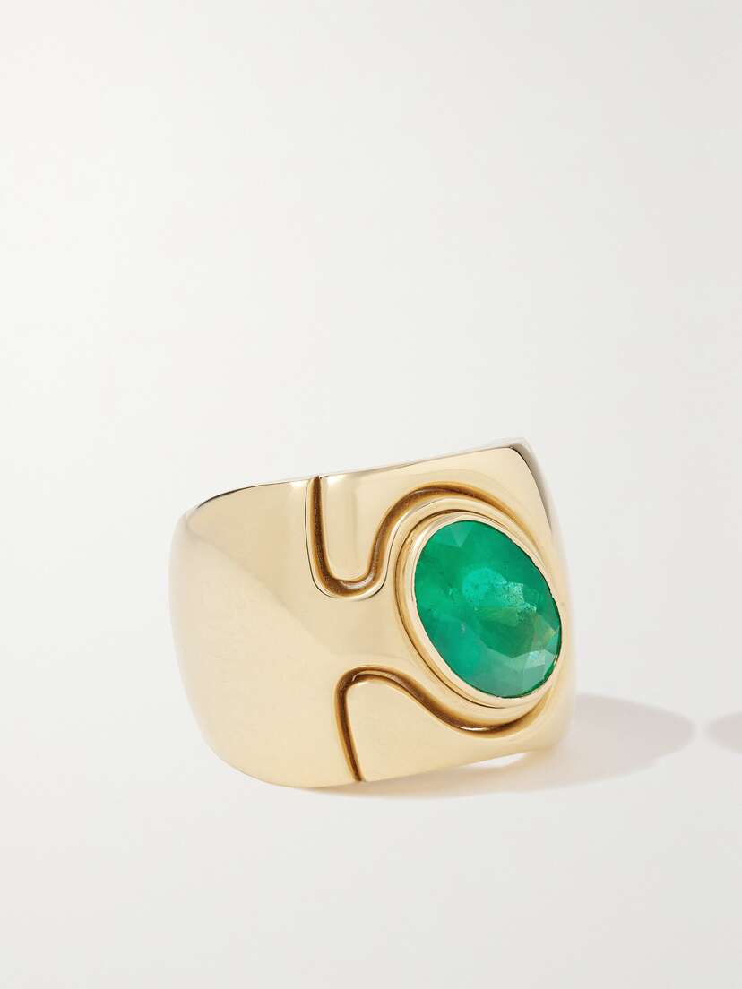Retrouvaí 14-karat Gold Emerald Ring