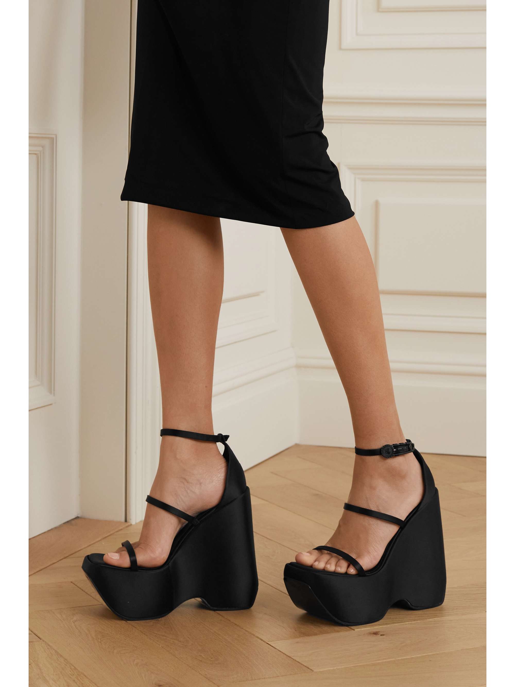 satin platforms versace