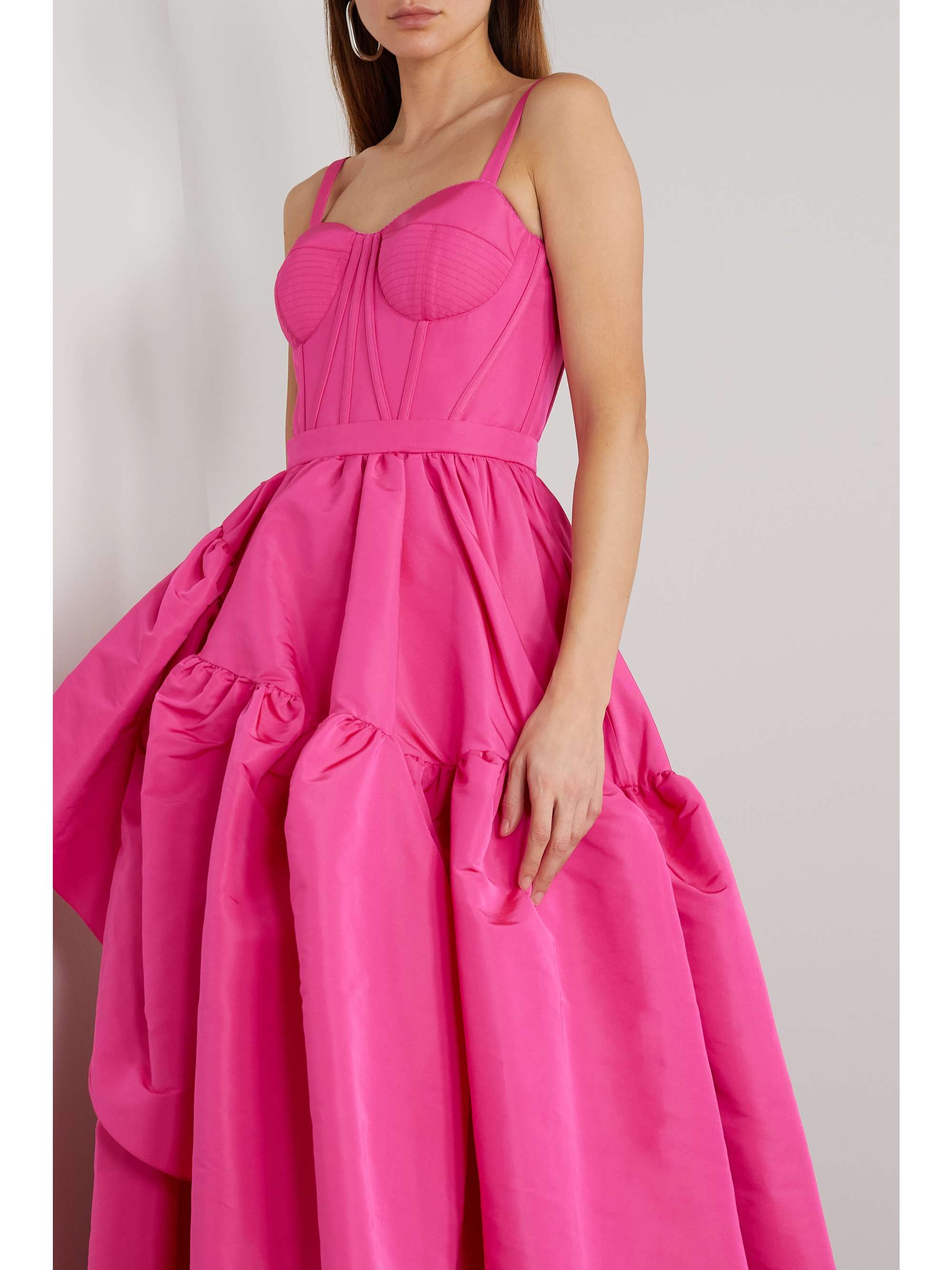 MCQUEEN Ruffled taffeta gown