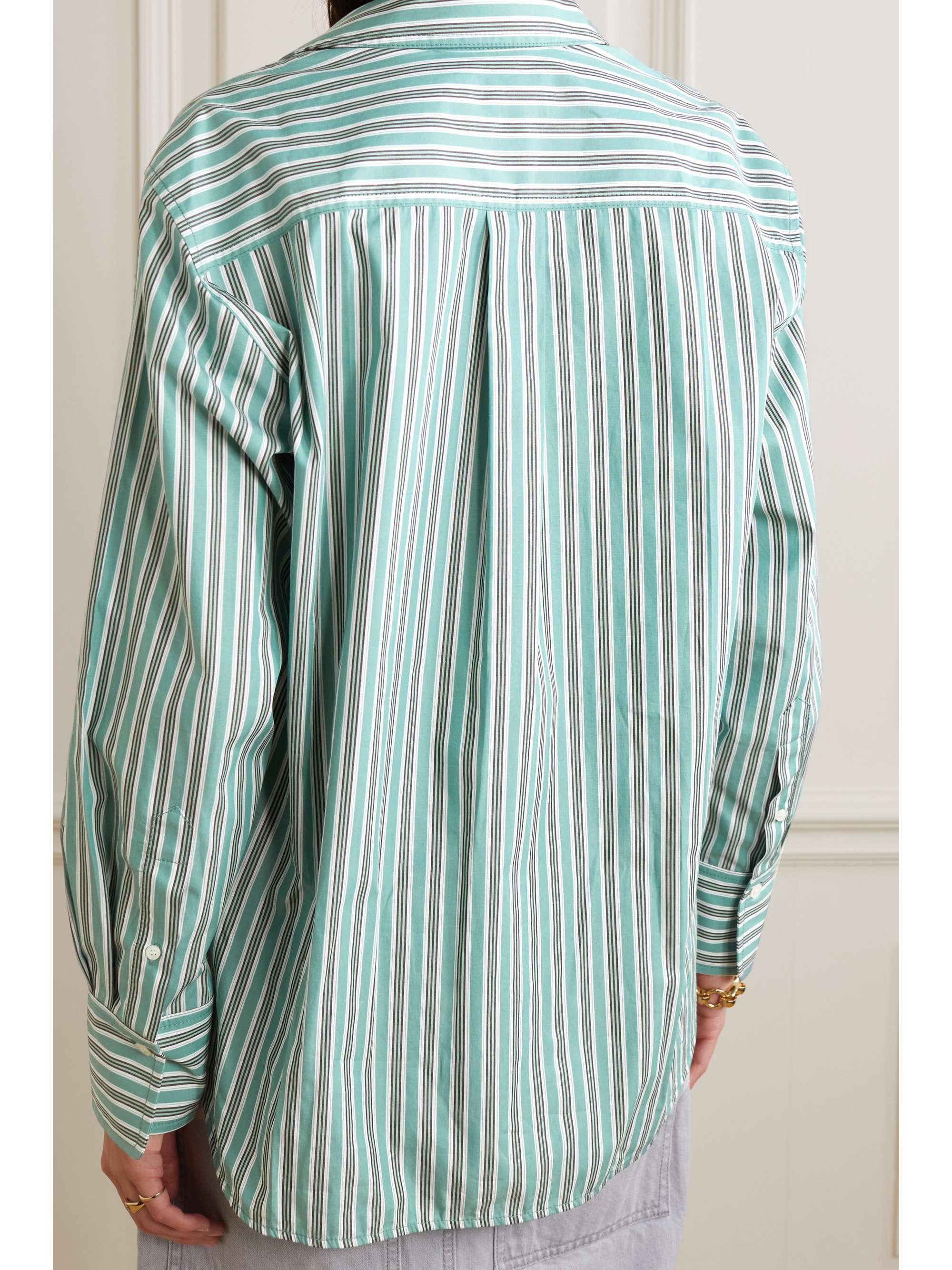 Mint Oversized embroidered striped 