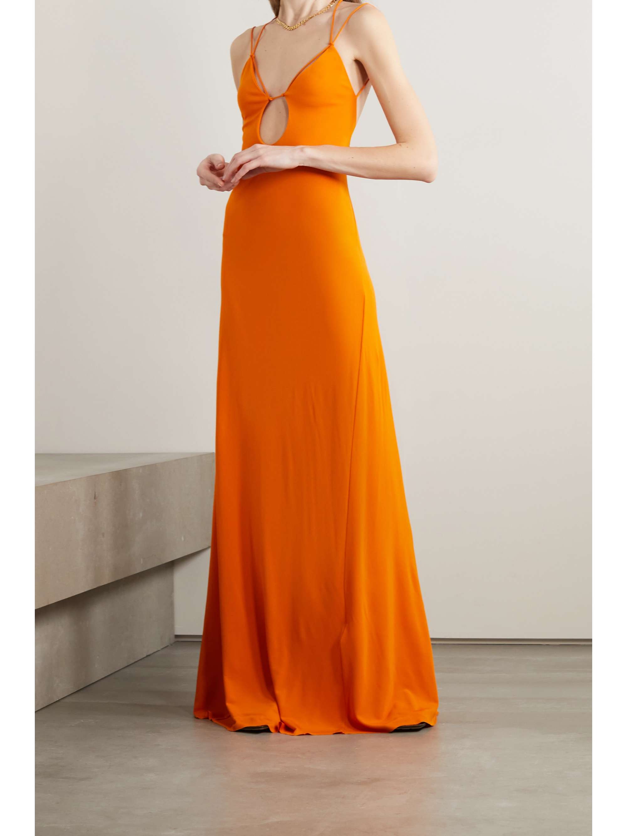 VICTORIA BECKHAM Open-back cutout jersey maxi dress | NET-A-PORTER